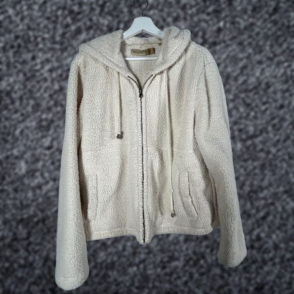 Vintage True Grit Womens Ivory Sherpa Fleece Zip-Up Hoodie Jacket XL Pockets Drawstring Jacket Womens XL Ivory Sherpa Fleece Zip-Up Pockets Drawstring Size XL / US 12-14 / IT 48-50 - 1 Thumbnail
