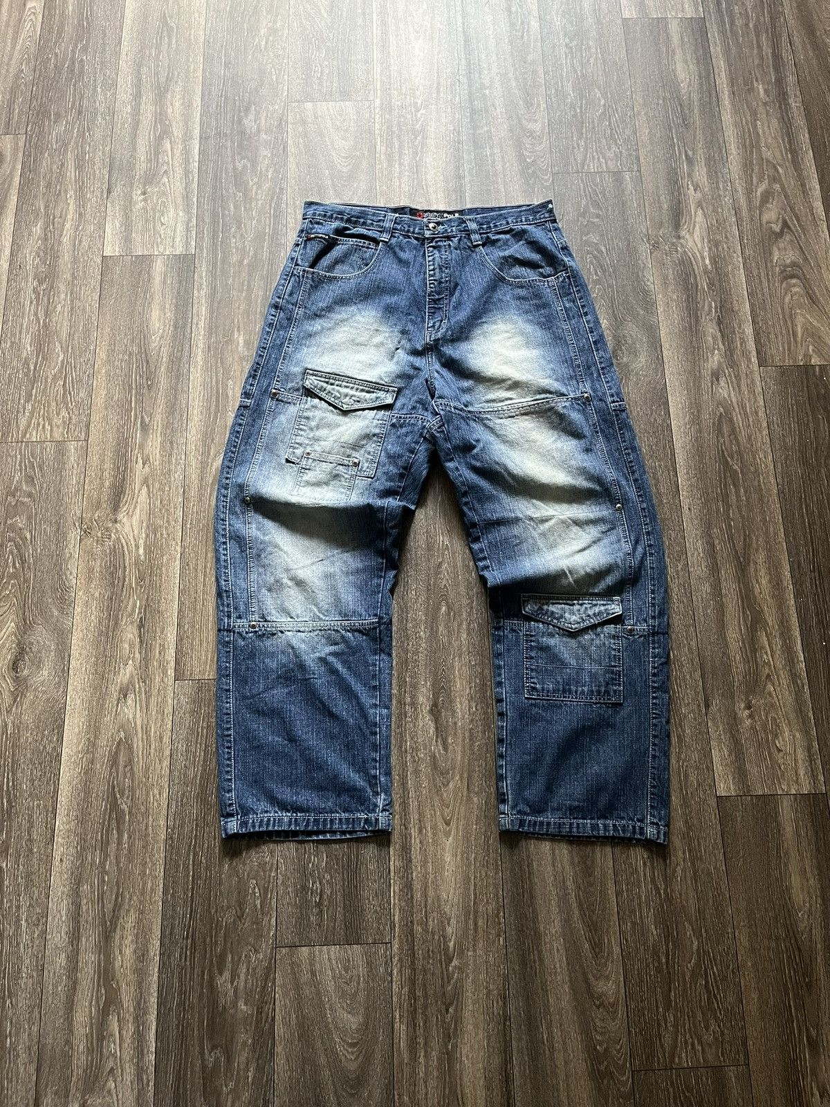 Southpole BAGGY VINTAGE Y2K SOUTHPOLE MULTI POCKET JEANS Size US 36 / EU 52 - 6 Thumbnail