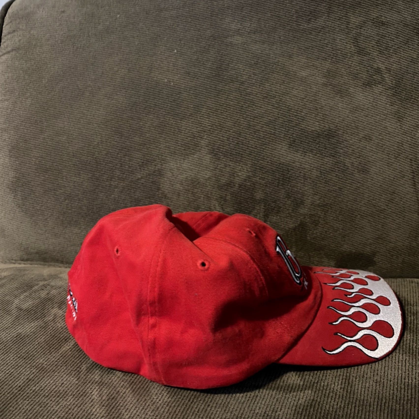 Budweiser VINTAGE Bud Racing NASCAR Flames Flex Fit Hat Medium - Large Y2K Size ONE SIZE - 3 Thumbnail