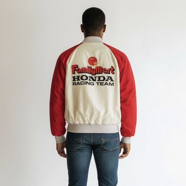 Honda 🔥Vintage 1990's FamilyMart x Honda Racing Team Bomber Jacket Size US L / EU 52-54 / 3 - 1 Thumbnail