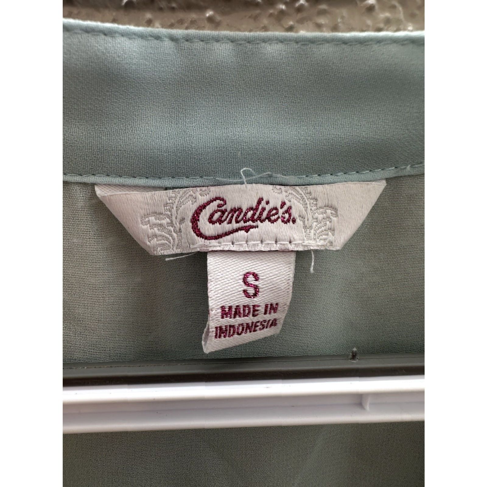 Vintage Candies Womens Juniors Blouse Size Small Blue Sheer Button Up Collared Shirt Size S / US 4 / IT 40 - 7 Thumbnail