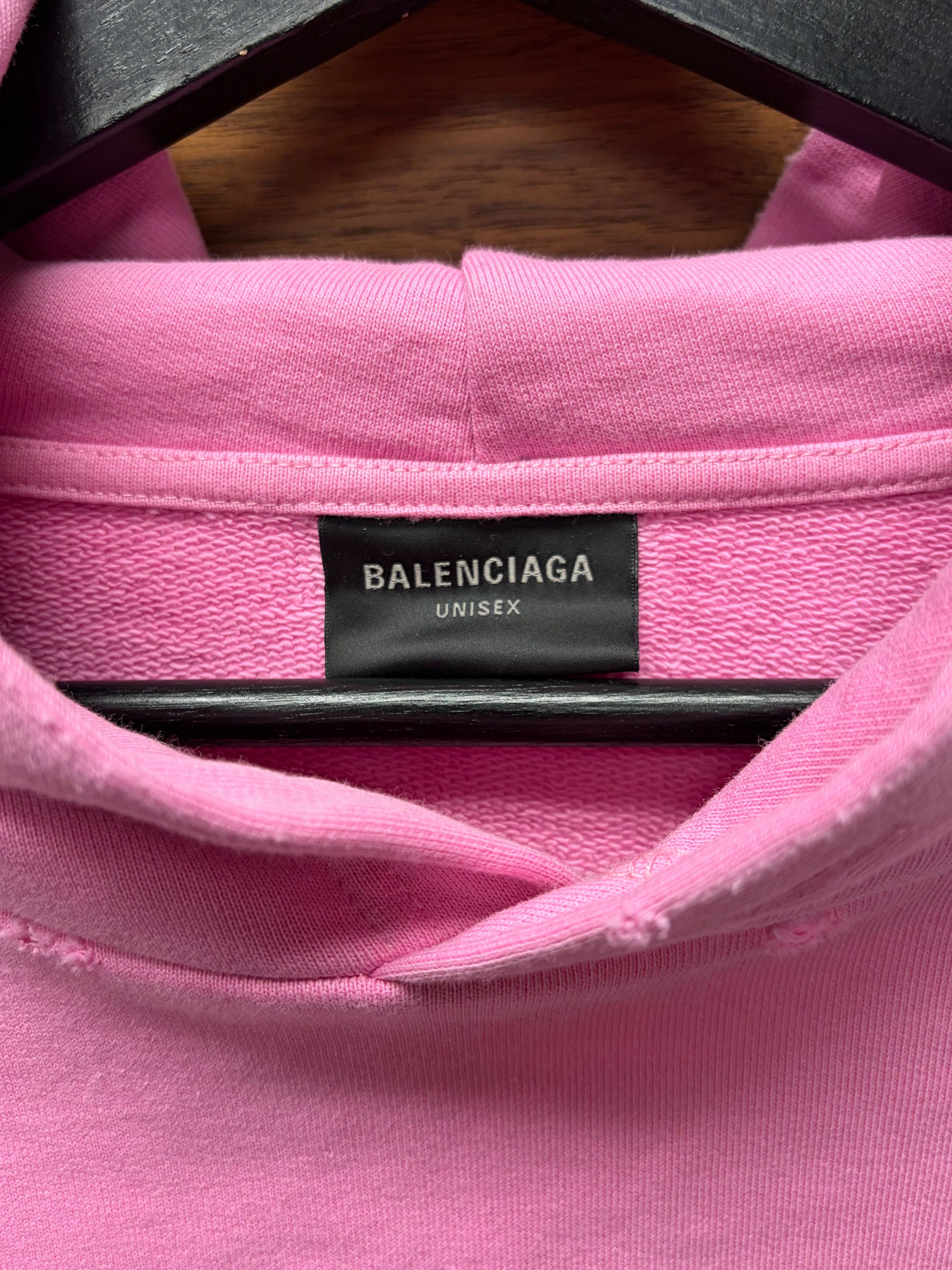 Balenciaga 2022 Balenciaga ‘Stencil Logo’ Oversized Pink Pullover Hoodie Size US XS / EU 42 / 0 - 3 Thumbnail