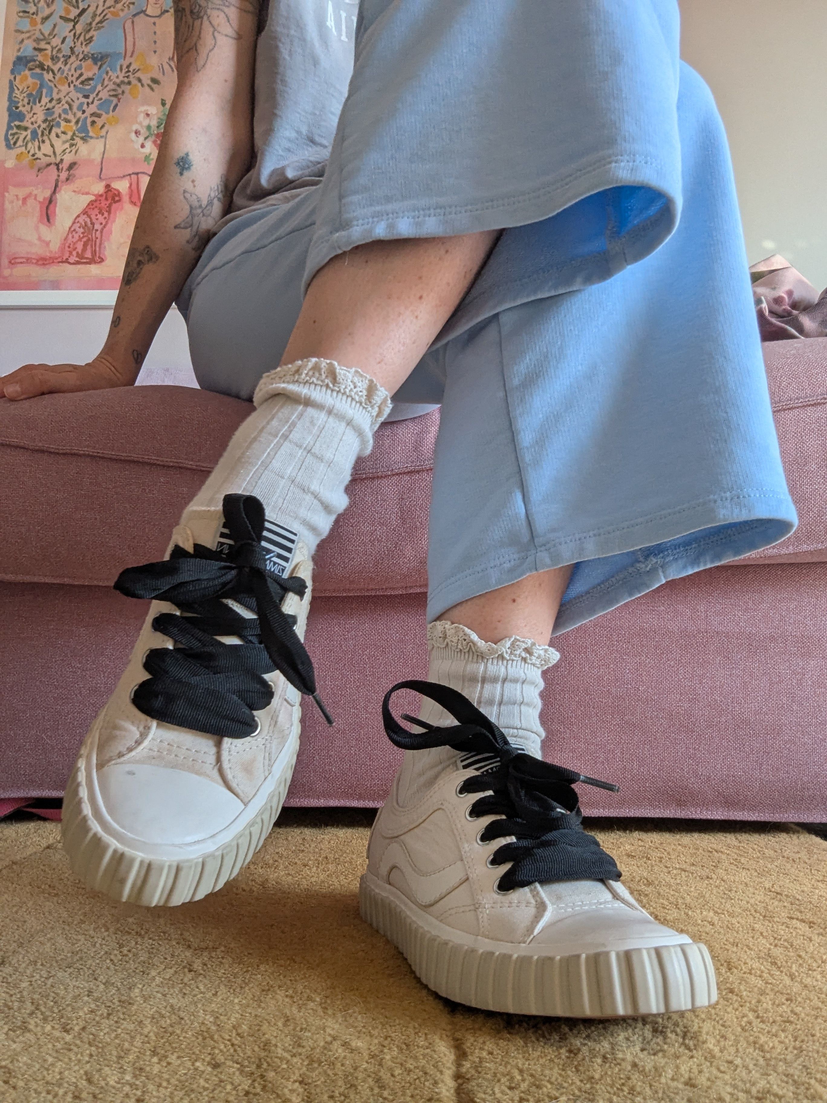 Zimmermann Zimmermann Canvas Ribbon Sneakers Cream Black 37 US 6.5 Size US 7 / IT 37 - 14 Thumbnail
