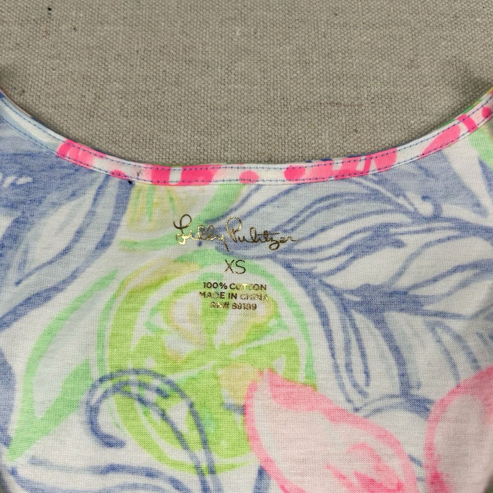 Lilly Pulitzer Lilly Pulitzer Womens XS Rejina Floral Mini Cotton Dress Beachy Tropical Keyhole Size XS / US 0-2 / IT 36-38 - 3 Thumbnail