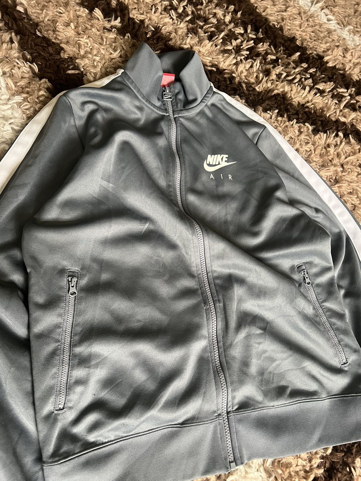 Nike Nike Grey White Full Zip Track Jacket Size US M / EU 48-50 / 2 - 2 Thumbnail