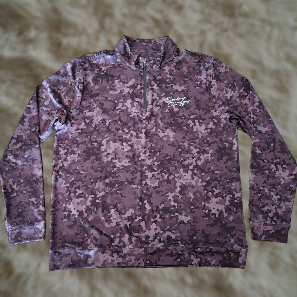 Vintage Sunday Swagger Men's Large 1/4 Zip Black Gray Camo Performance Golf Pullover New Size US L / EU 52-54 / 3 - 1 Thumbnail