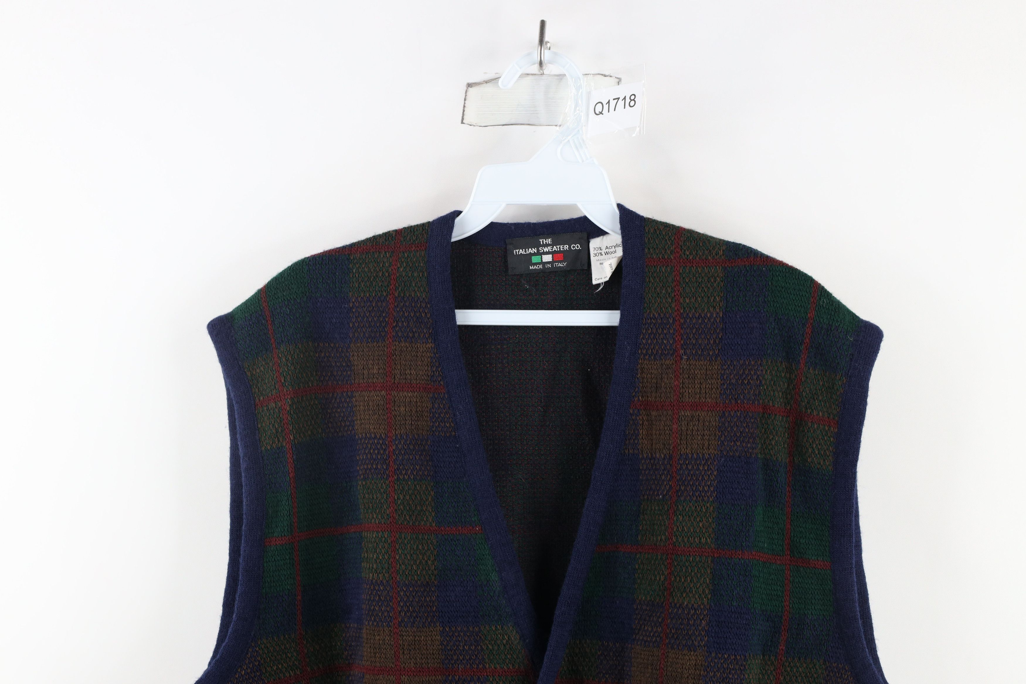 Vintage Vintage 90s Streetwear Knit Cardigan Sweater Vest Plaid Size US M / EU 48-50 / 2 - 2 Thumbnail
