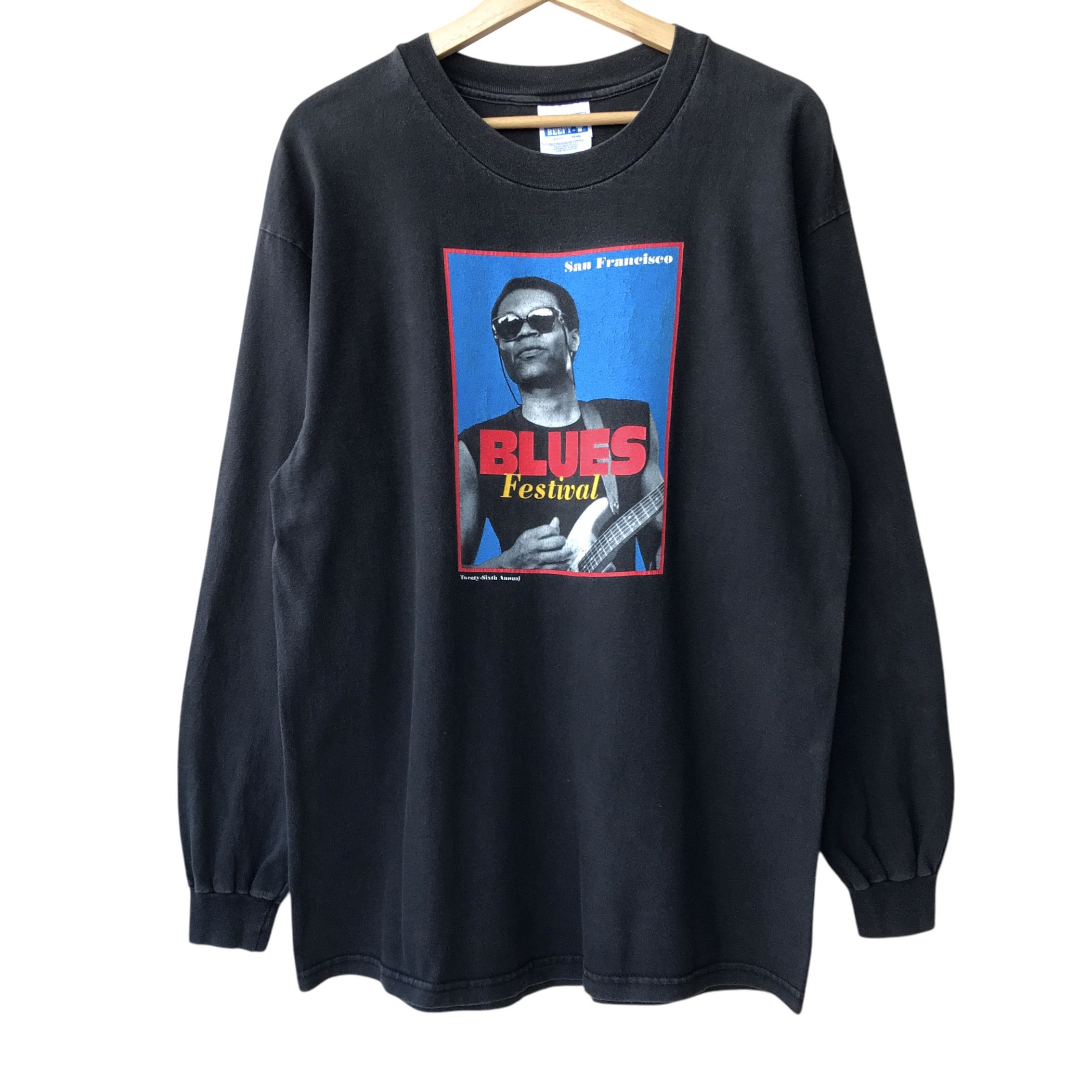 Hanes × Vintage San Francisco 1998 26th Blues Festival Longsleeve Promo Tee Size US L / EU 52-54 / 3 - 1 Thumbnail
