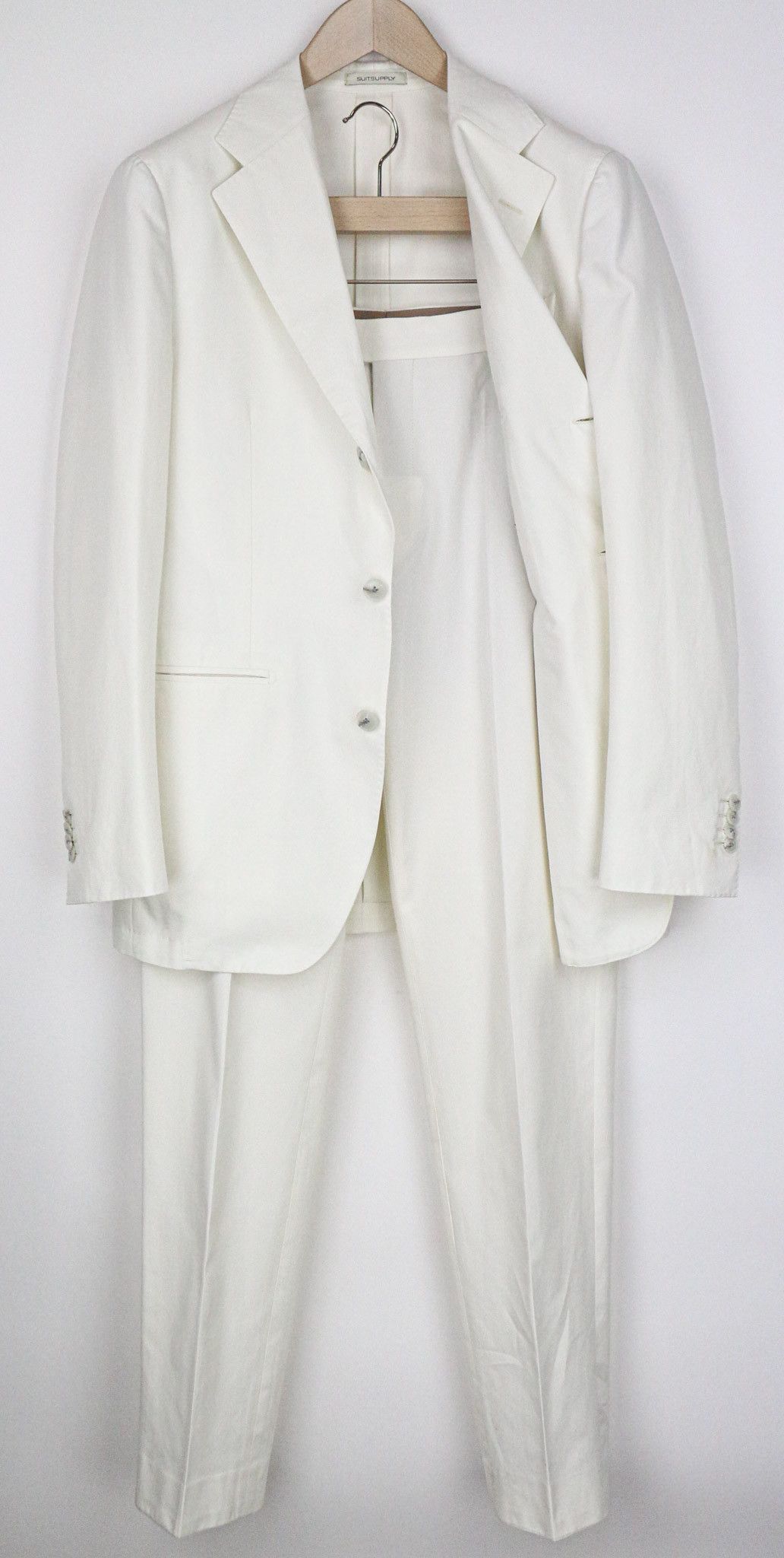 Suitsupply HAVANA UK38R Off-White Slim Fit Cotton 2 Piece Suit 73528 Size 38R - 1 Thumbnail