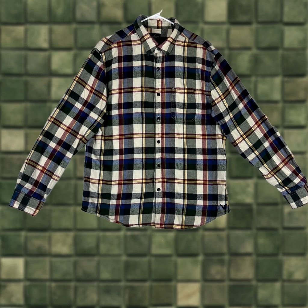 American Eagle Outfitters American Eagle Button-Up Flannel Shirt Mens XL Plaid Long Sleeve Casual 100% Cotton Relaxed Comfort Top Size US XL / EU 56 / 4 - 1 Thumbnail
