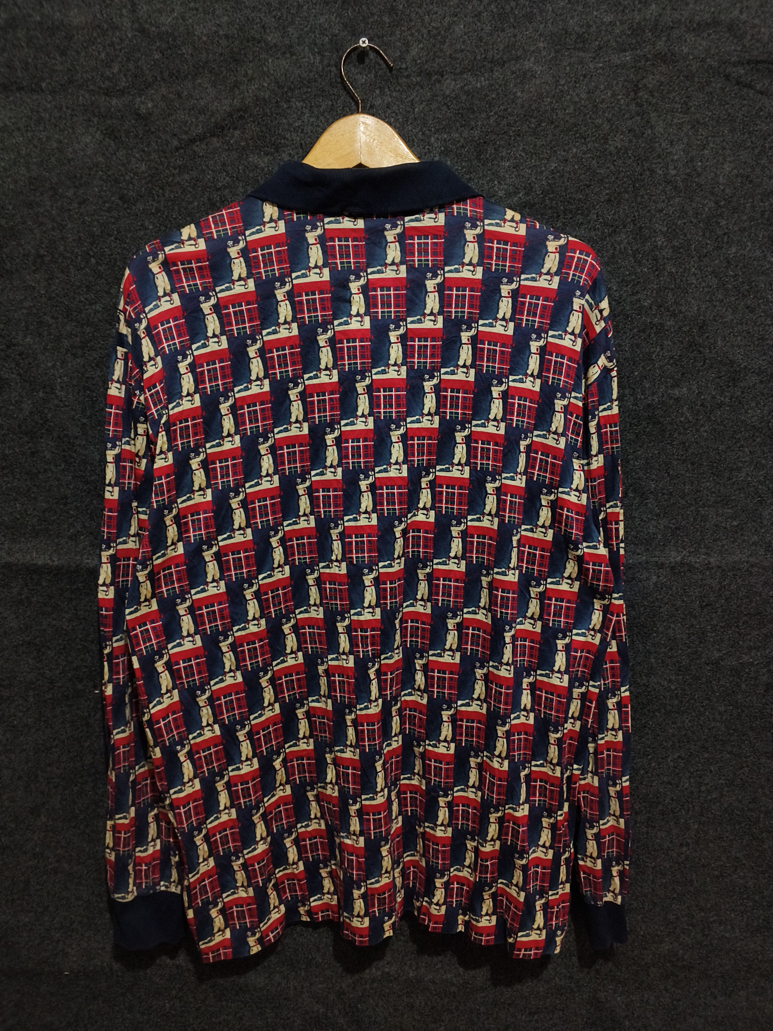 Alfred Dunhill 💥RARE Vintage 90s💥 Dunhill AOP Golfer Print Long Sleeve Size US L / EU 52-54 / 3 - 2 Thumbnail