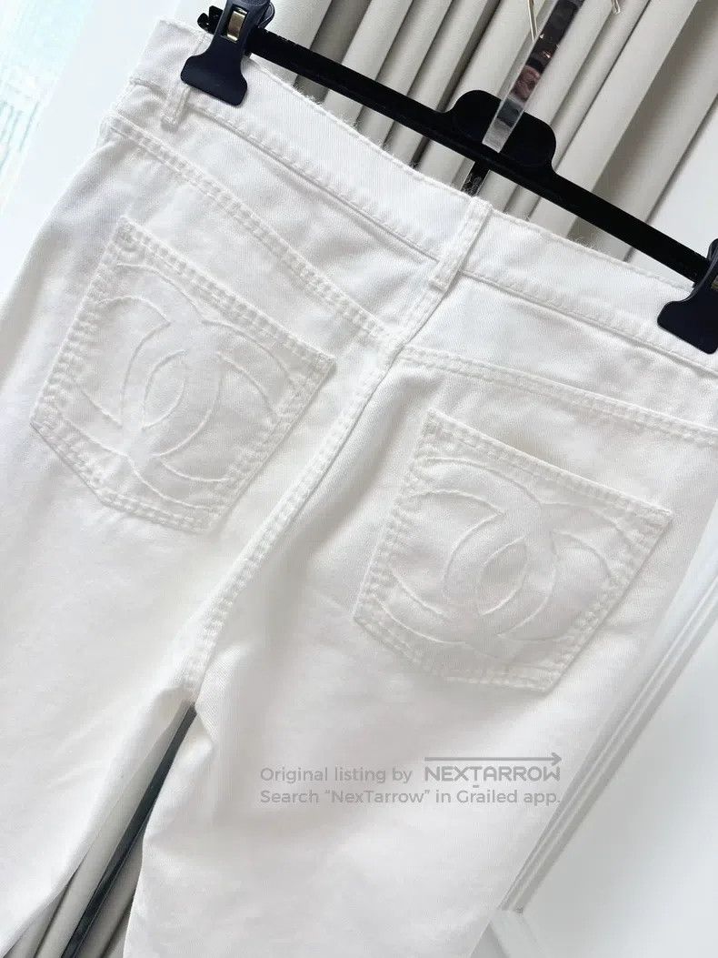 Chanel Chanel White C-pocket jeans Size 25" / US 0 / IT 36 - 4 Thumbnail