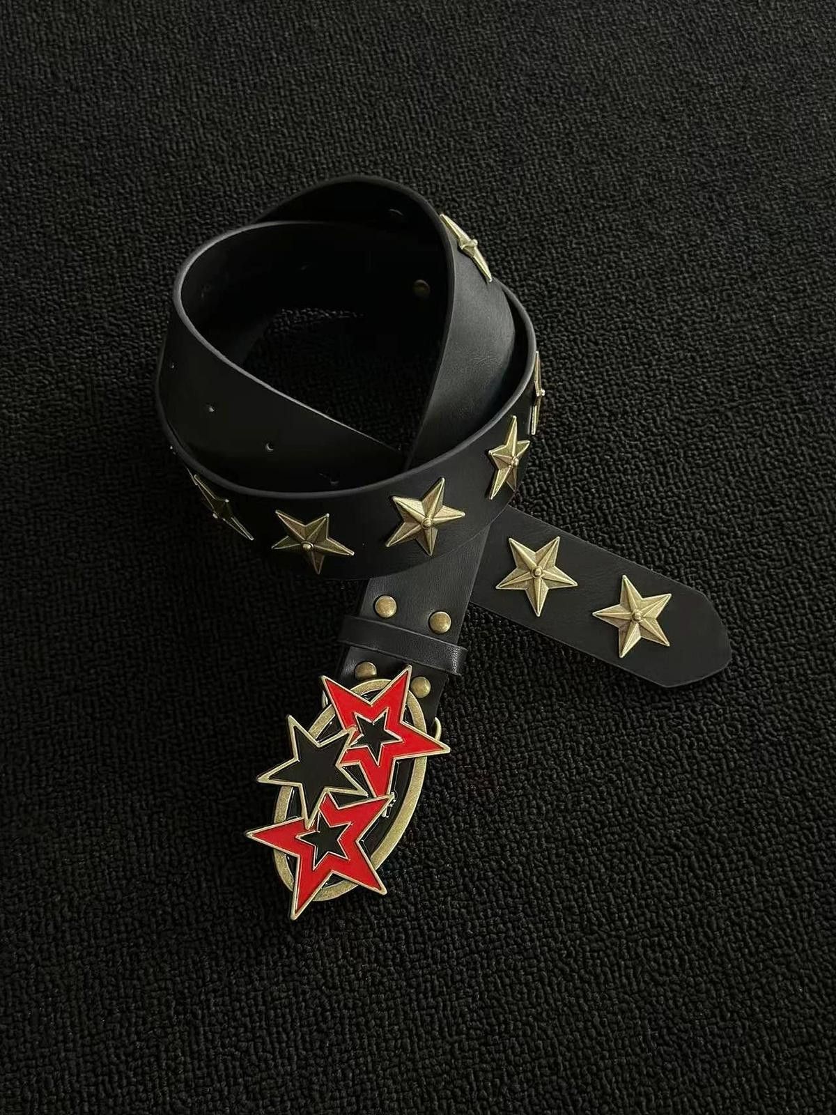 Leather 15-Star Heavy-Work Brocade Belt | Antique Bronze Two-Tone Size ONE SIZE - 6 Thumbnail
