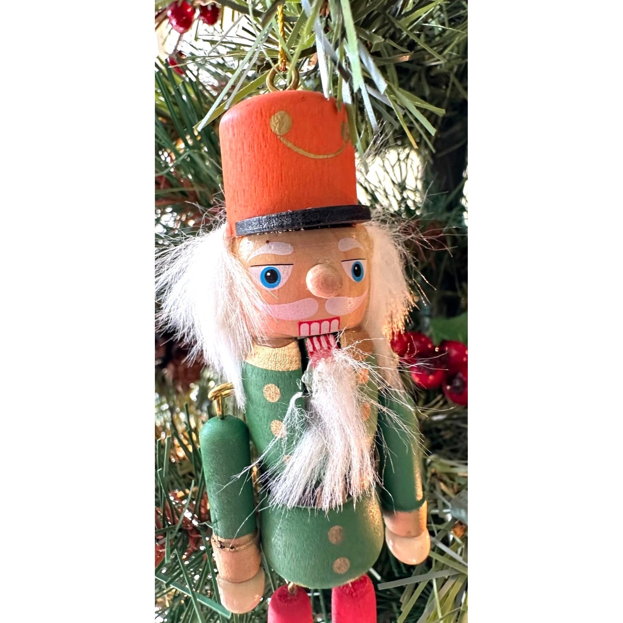 Vintage NWOT VTG Nutcracker Christmas Ornament Wooden Dangling Arms Size ONE SIZE - 2 Thumbnail