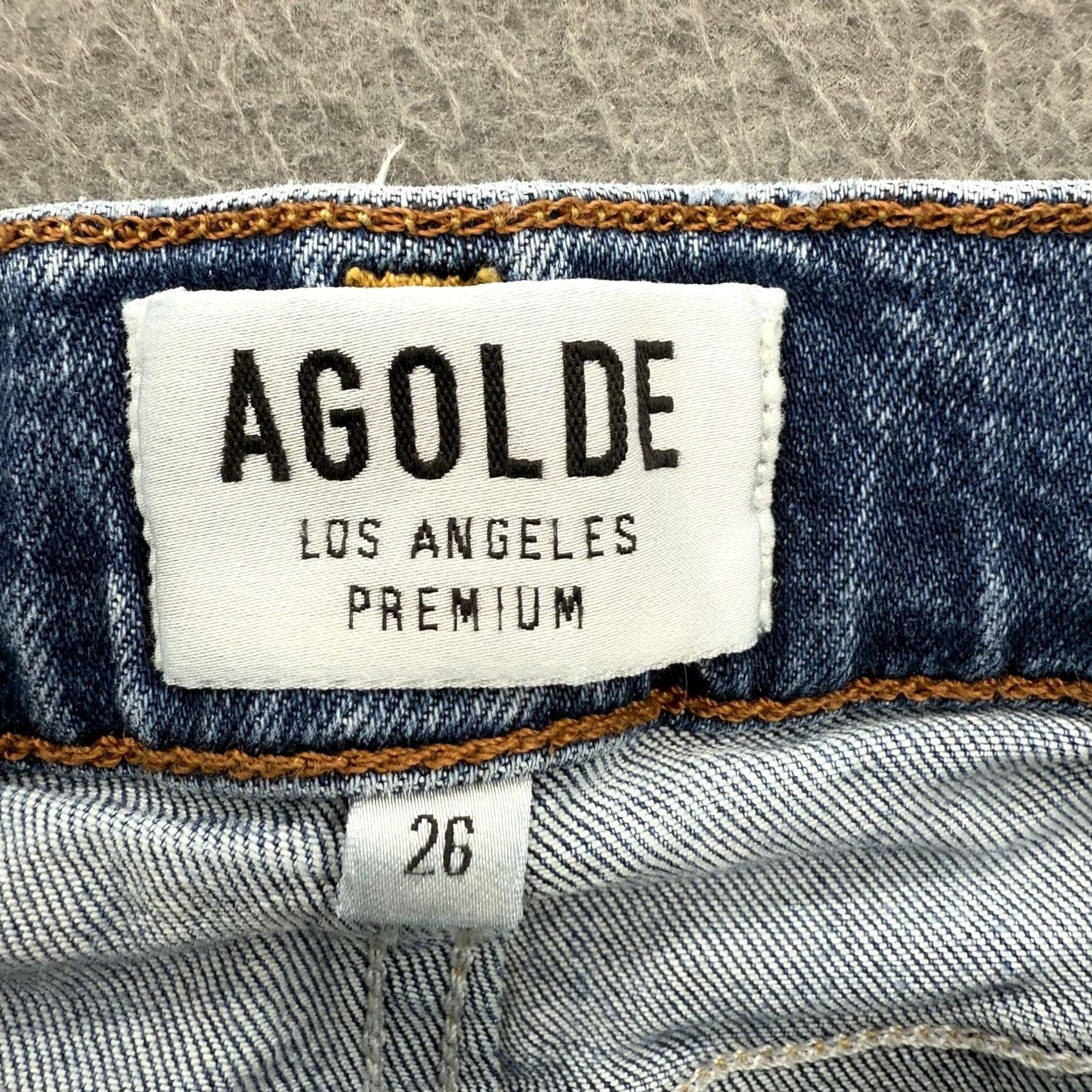 Agolde VINTAGE AGOLDE Jeans Womens 26 Light Wash Distressed Skinny Raw Hem Stretch A018-812 Size 26" / US 2 / IT 38 - 3 Thumbnail