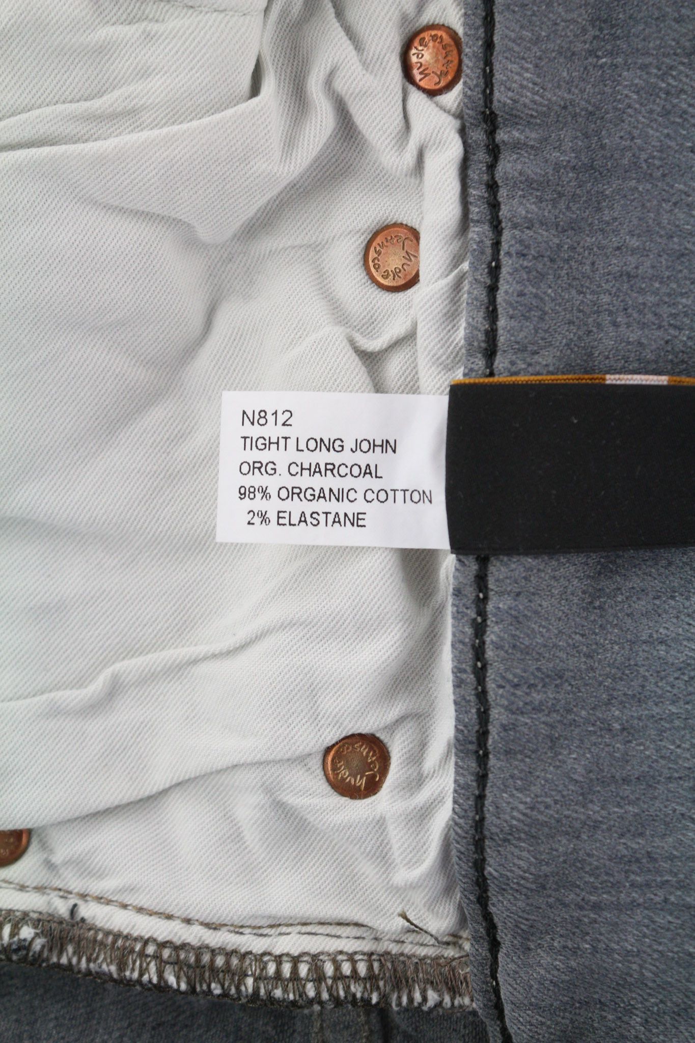 Nudie Jeans TIGHT LONG JOHN W32/L34 Organic Charcoal Grey Jeans 80715 Size US 32 / EU 48 - 7 Thumbnail