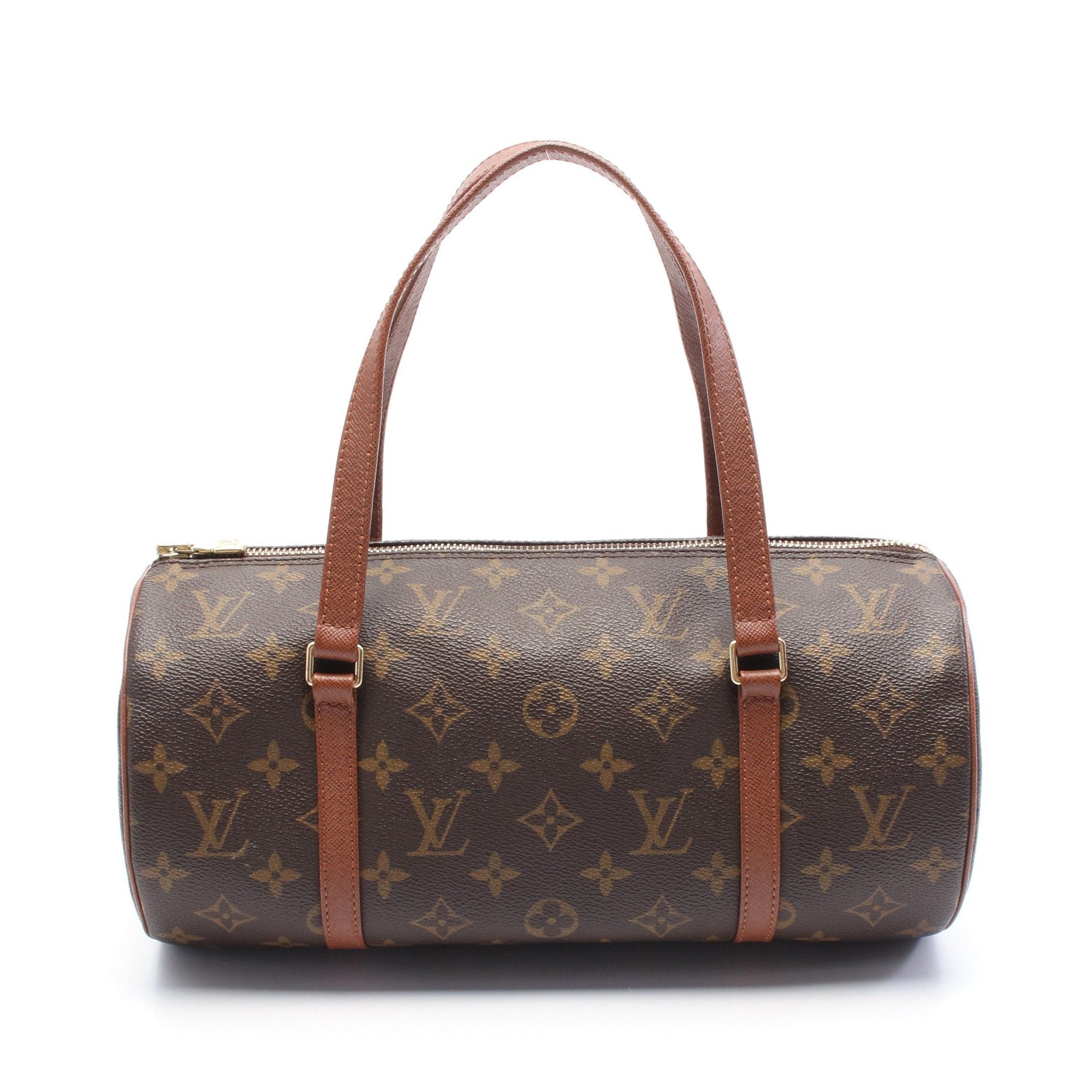 Louis Vuitton Papillon 30 Monogram Old Model Handbag Leather Brown