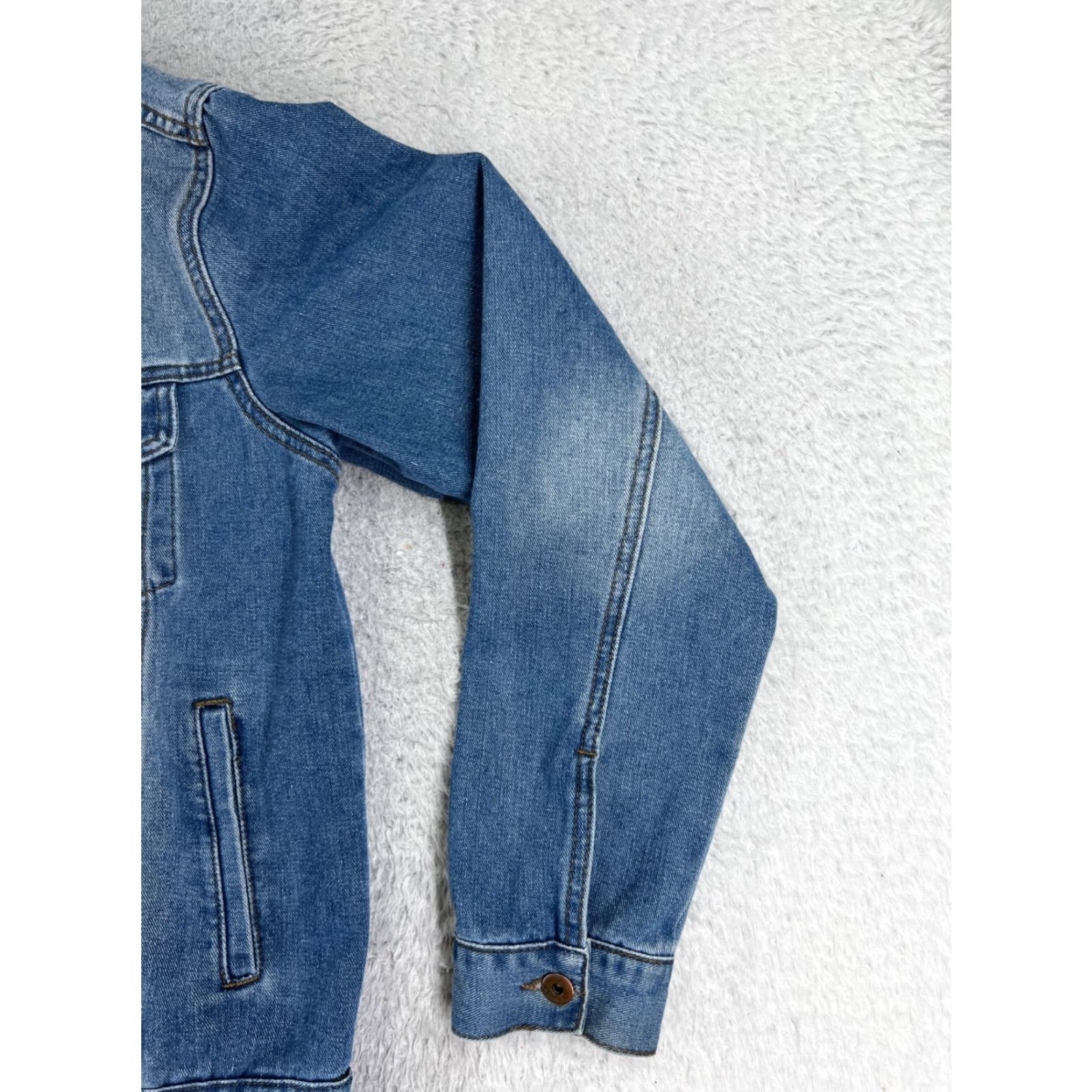 Lee VINTAGE Lee Jacket Womens L Blue Denim Trucker 100% Cotton Pockets 70's Theme American Music Basic Jacket Size L / US 10 / IT 46 - 2 Thumbnail