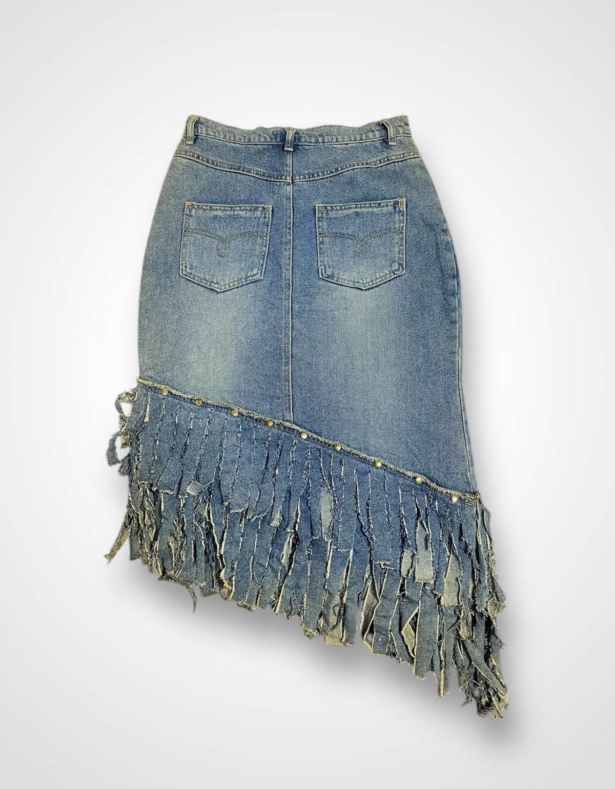 Japanese Brand Rare 🔥 Carenna Nice Denim Skirt (15) Size 26" / US 2 / IT 38 - 2 Thumbnail