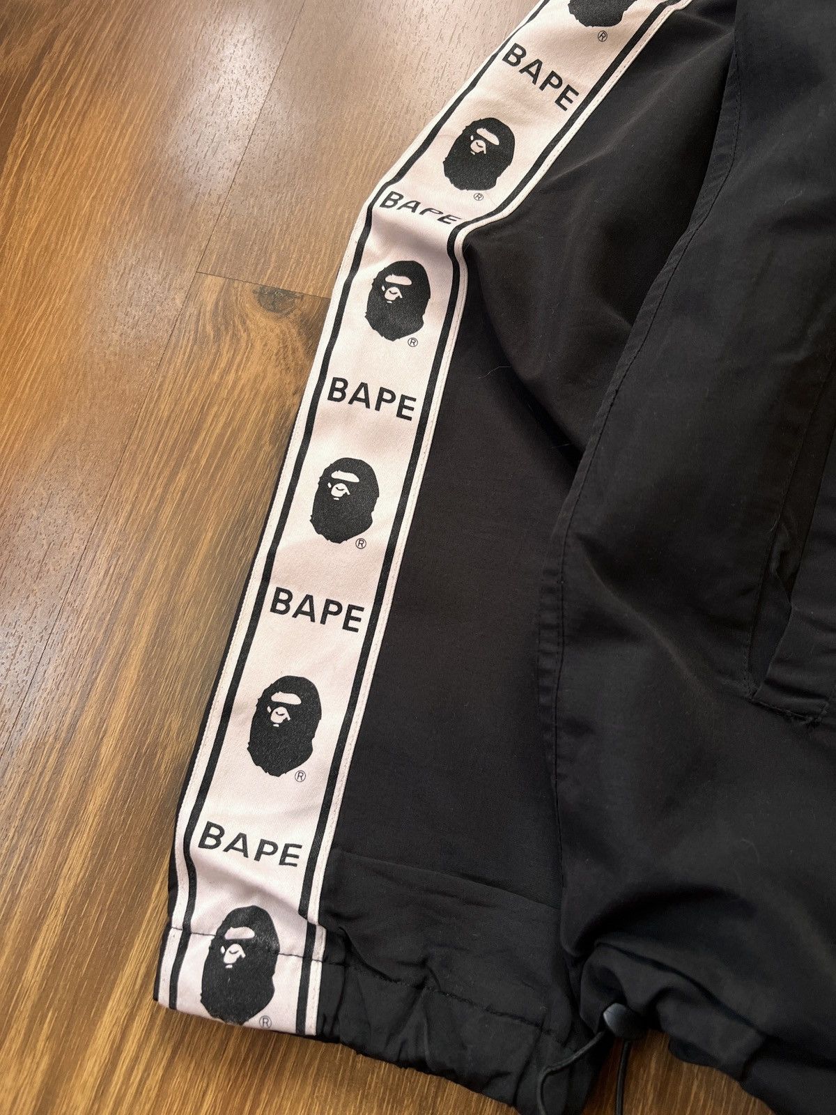 Bape Bape Tape Line Side Stripe Jacket (Black/White) Size US M / EU 48-50 / 2 - 5 Thumbnail