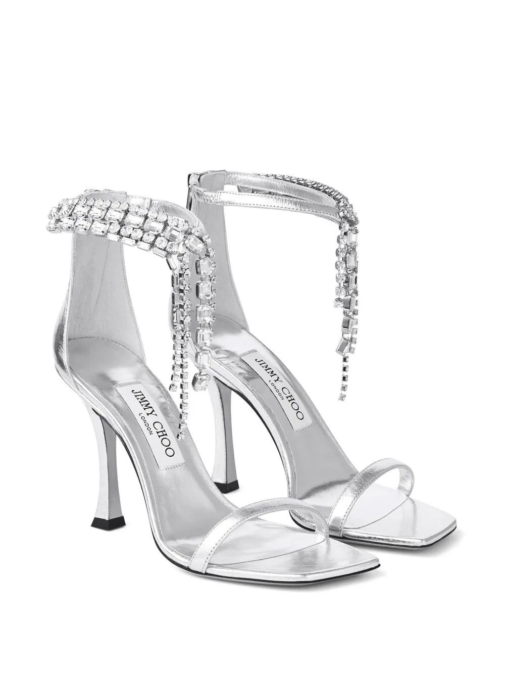 Jimmy Choo os11x0326 100mm Verity Sandals in Silver Size US 9 / IT 39 - 2 Thumbnail
