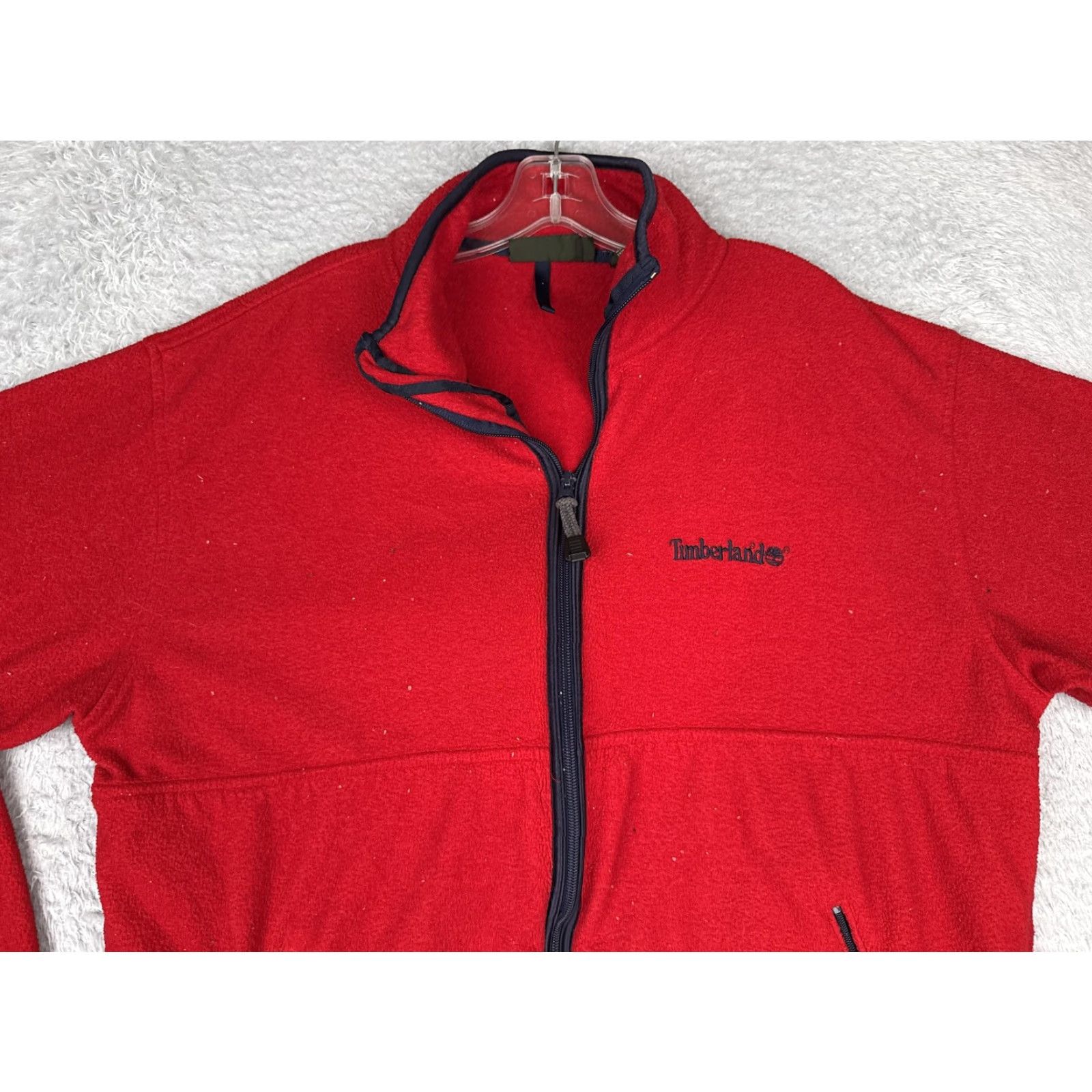 Timberland Timberland Jacket Men L Red Full Zip Pockets Outdoor Hiking Fleece Windbreaker Solid Red Logo Costa Rica Mens Large Size US L / EU 52-54 / 3 - 6 Thumbnail
