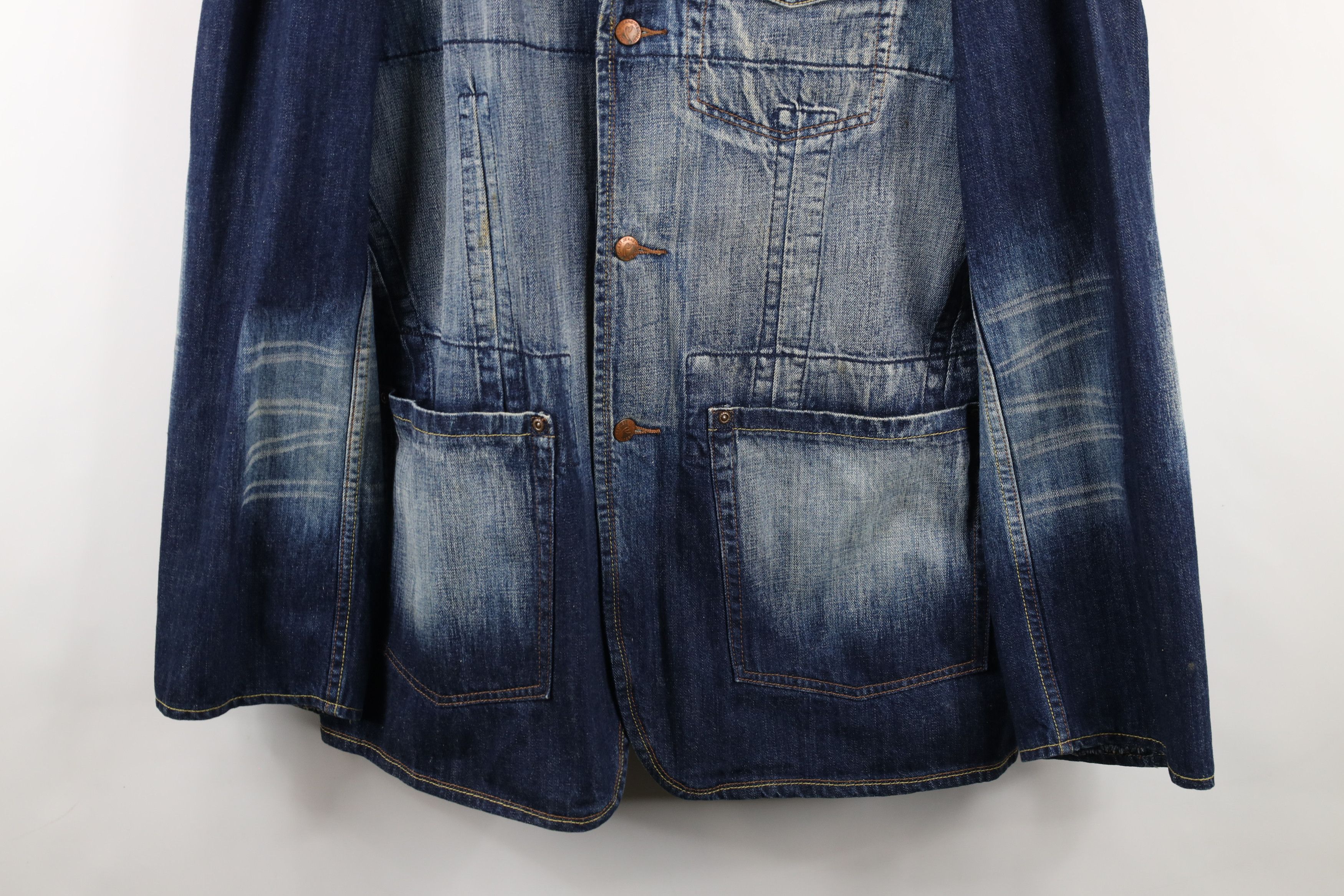 Vintage Vintage 90s Y2K Streetwear Denim Jean Blazer Jacket Blue Size US XXL / EU 58 / 5 - 3 Thumbnail