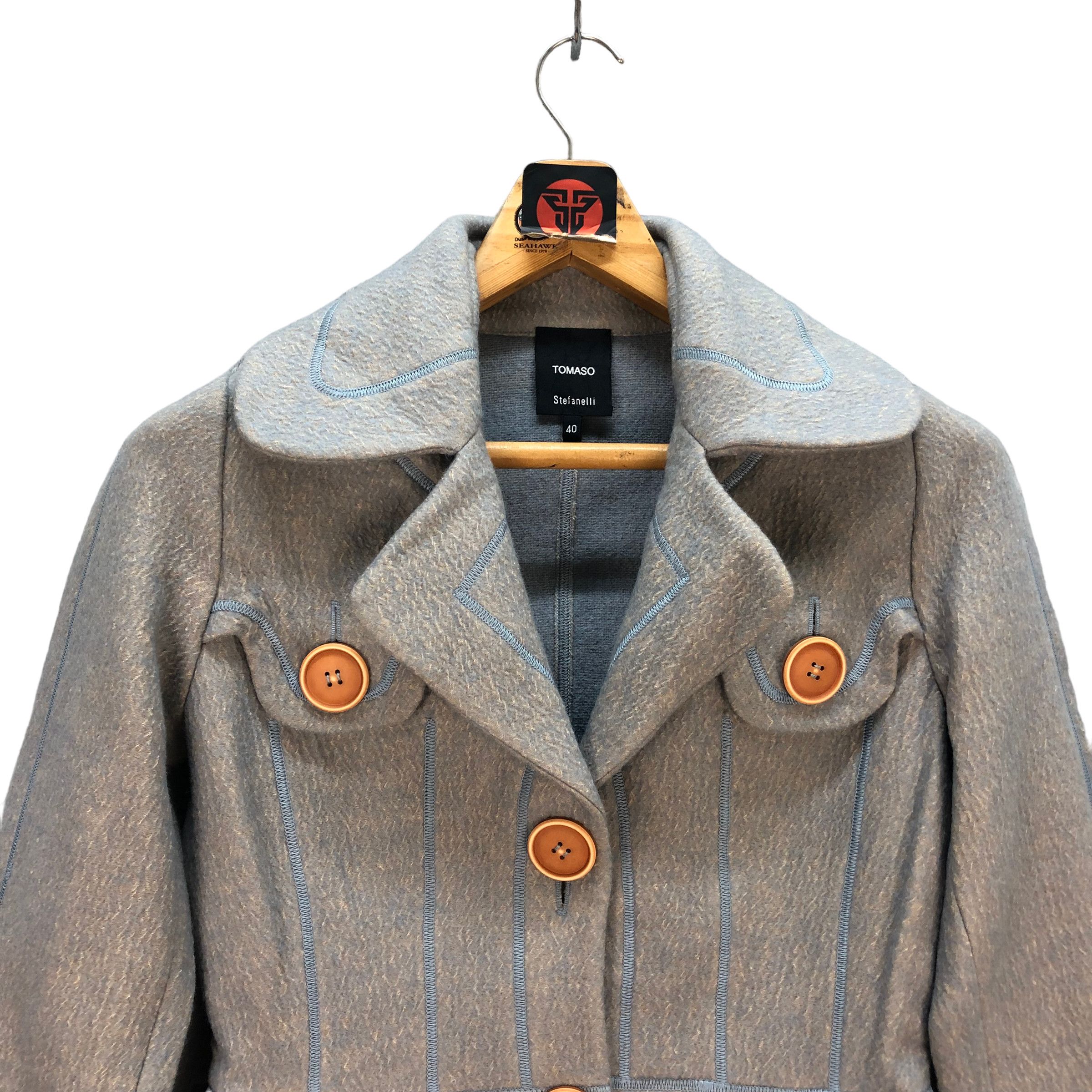 Japanese Brand TOMASO STEFANELLI LANA WOOL COAT #7365-134 Size S / US 4 / IT 40 - 2 Thumbnail