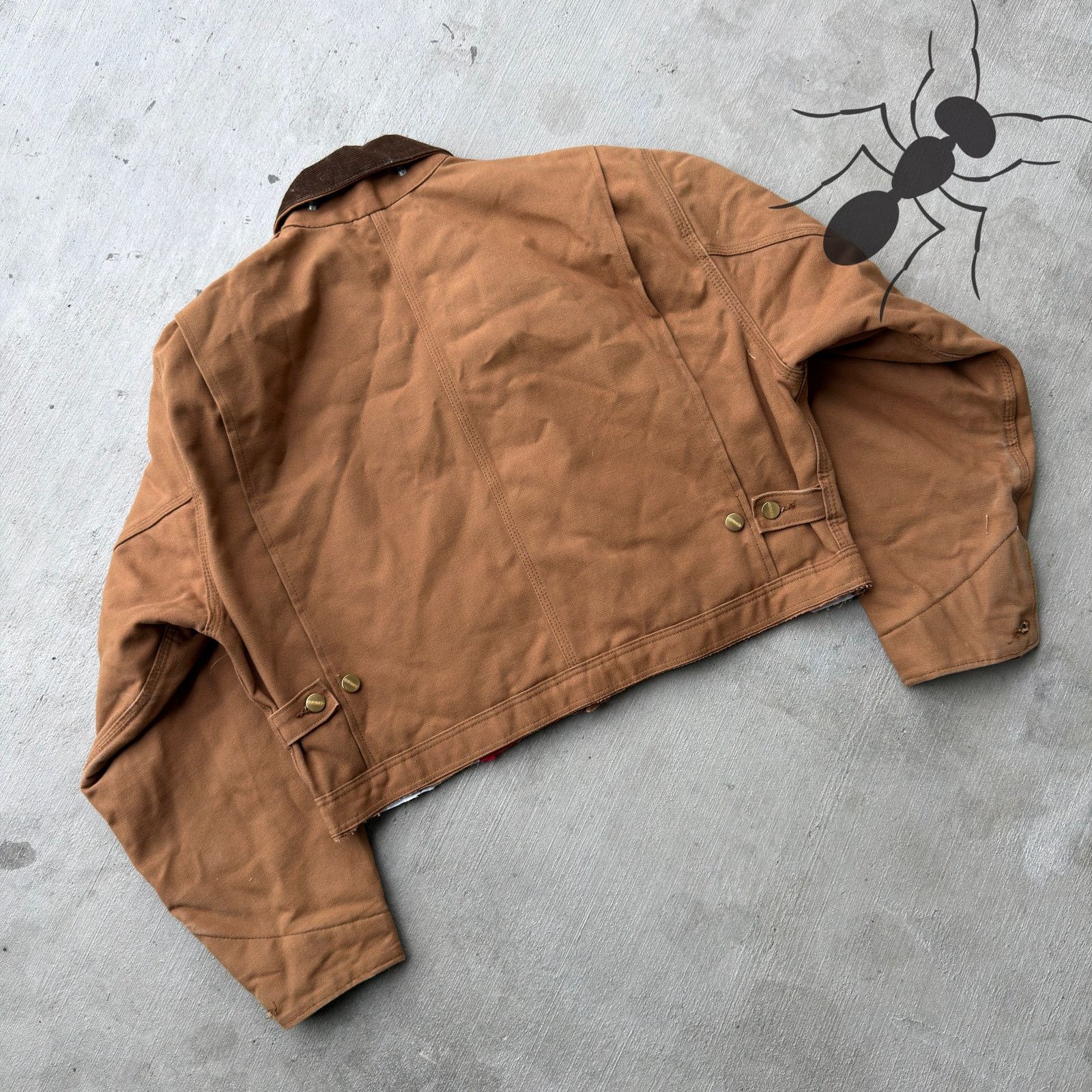 Carhartt × Vintage Carhartt brown cropped Detroit style work wear jacket Size US L / EU 52-54 / 3 - 6 Thumbnail