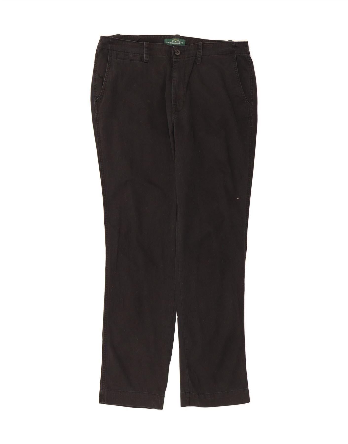 Ralph Lauren Womens Slim Chino Trousers US 14 XL W36 L31 Black Cotton Size 32" / US 10 / IT 46 - 1 Thumbnail