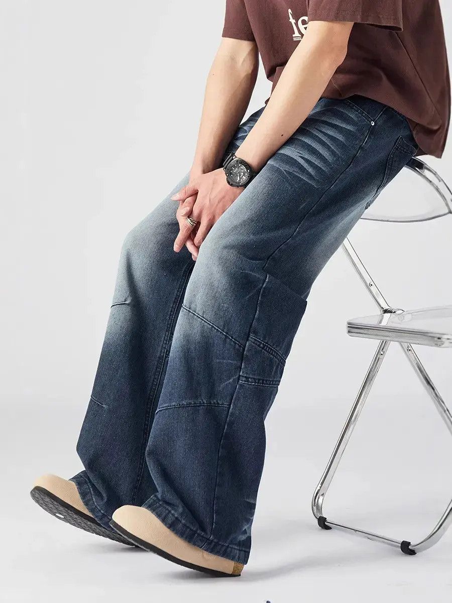 Japanese Brand Retro loose straight leg wide leg jeans Size US 32 / EU 48 - 5 Thumbnail