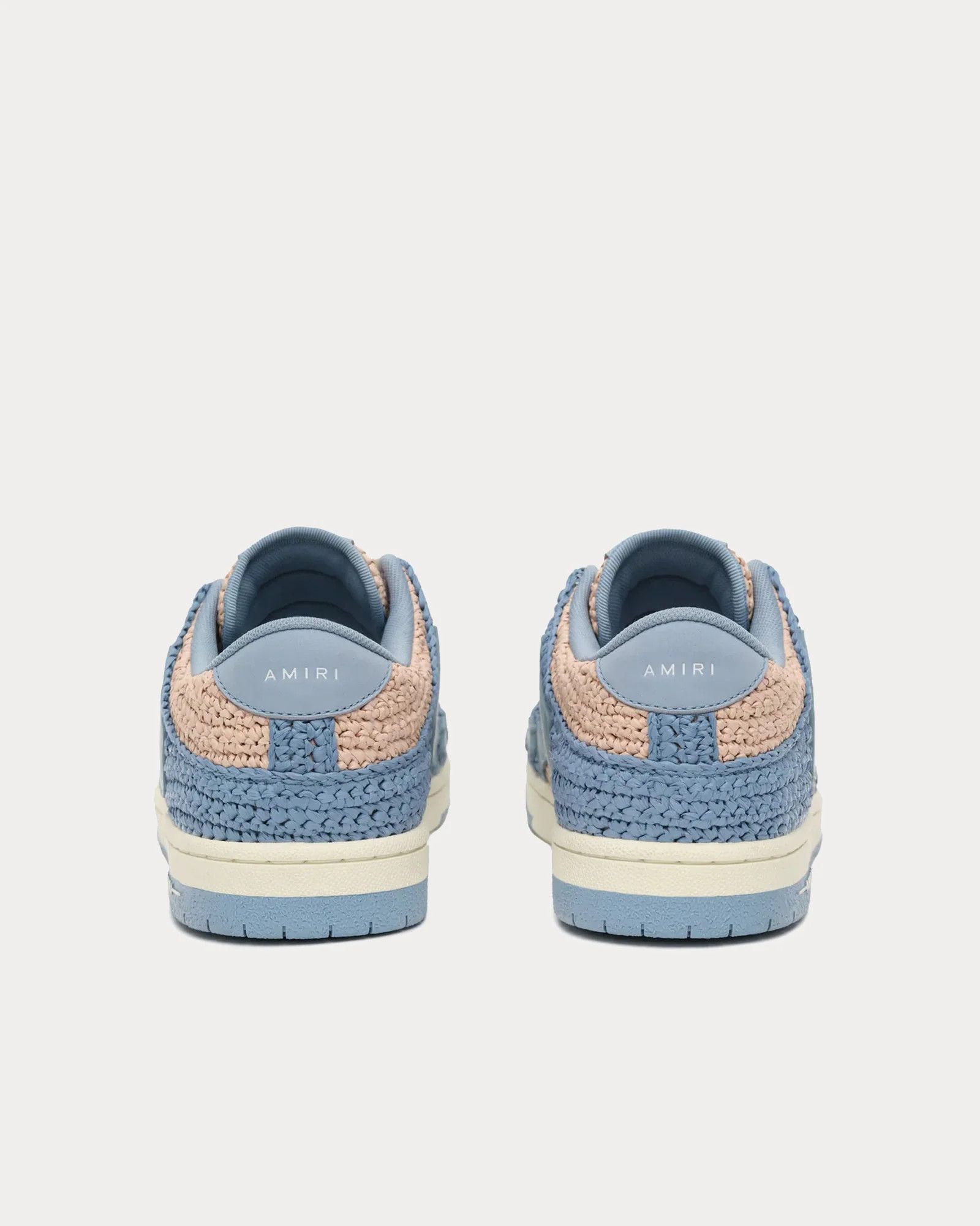 Amiri o1mle0426 Raffia Skelton Low-Top Sneakers in Blue Size US 7 / EU 40 - 3 Thumbnail