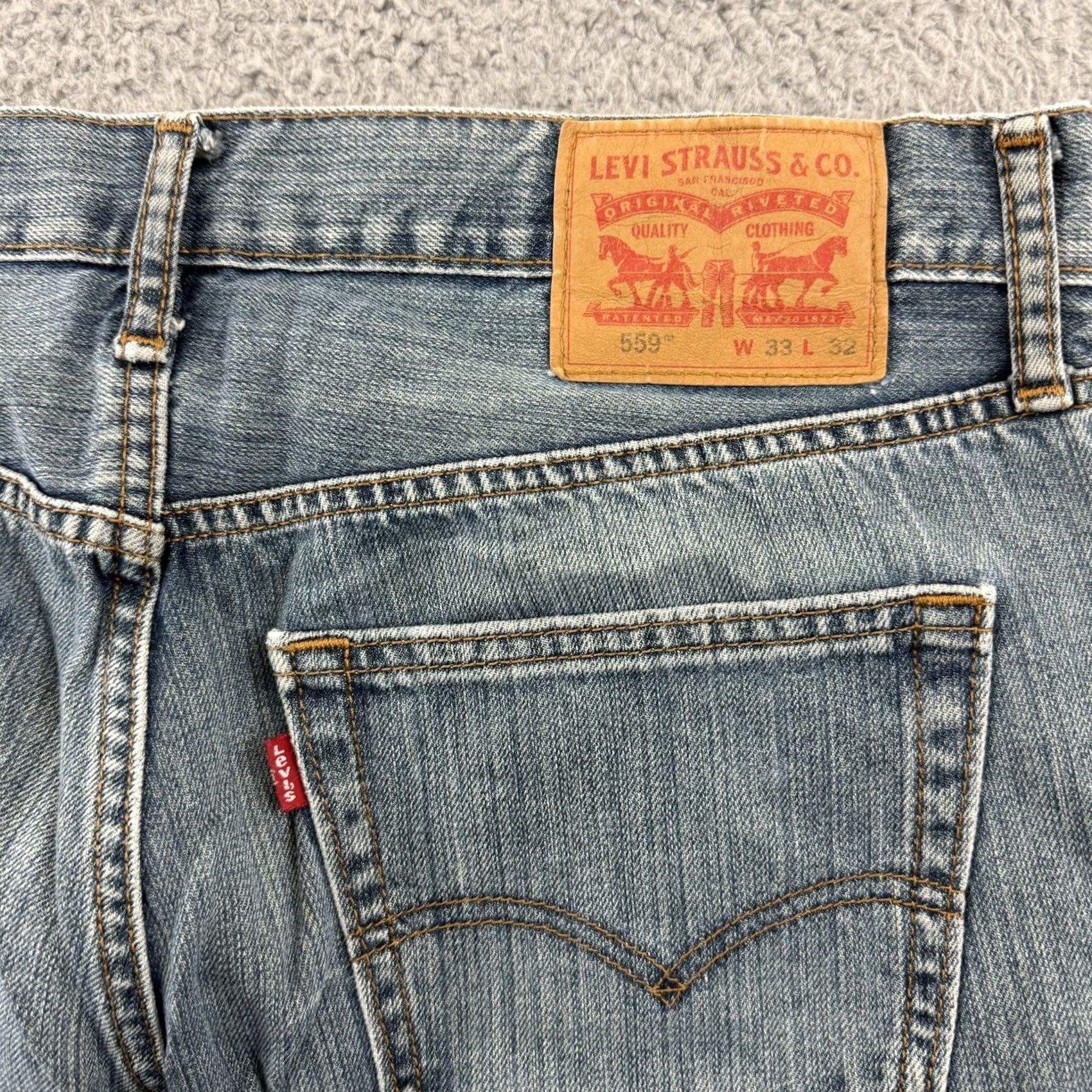 Levi's VINTAGE Levi’s 559 Jeans Mens 33x30 Gray Loose Straight Bootcut Baggy Outdoor Cargo Pocket Pockets 501 City 500 Series Regular Mens Size US 33 - 7 Thumbnail