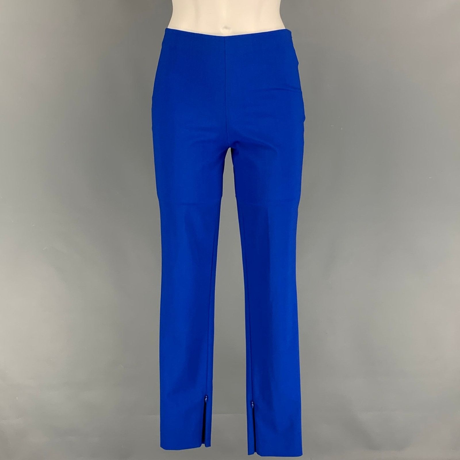 Size 2 Blue Cobalt Virgin Wool Blend Narrow leg Dress Pants