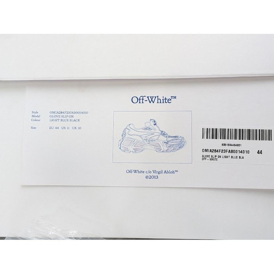 Off-White o1rshd1 Glove Slip On Sneakers in Light Blue/Black Size US 11 / EU 44 - 25 Thumbnail