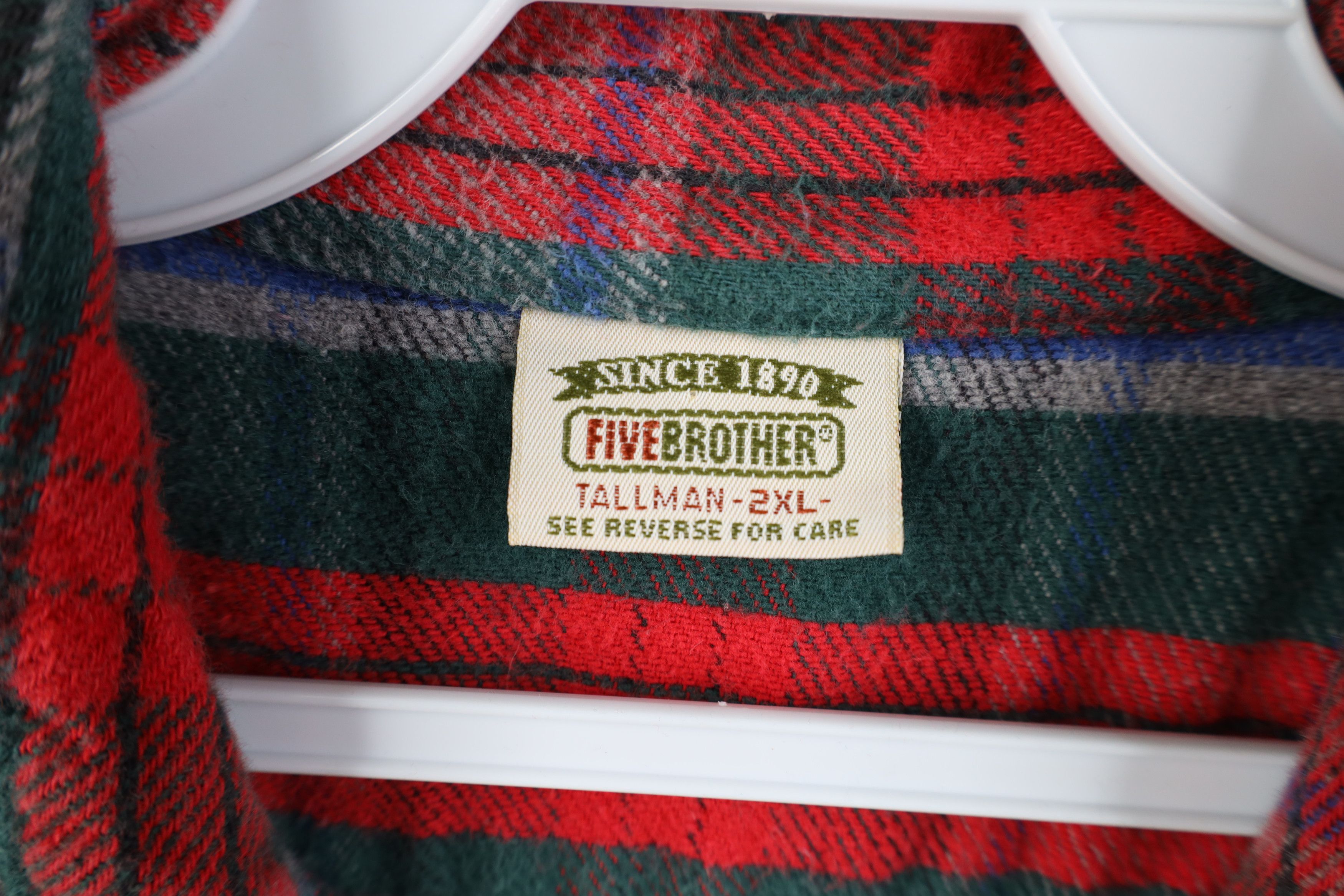 FiveBrother Vintage 90s Five Brother Heavyweight Button Shirt Plaid USA Size US XXL / EU 58 / 5 - 7 Thumbnail