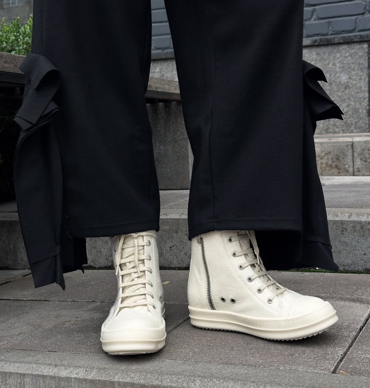Rick Owens Last Size Rick Owens Off-White High Sneakers Size US 11 / IT 41 - 1 Thumbnail