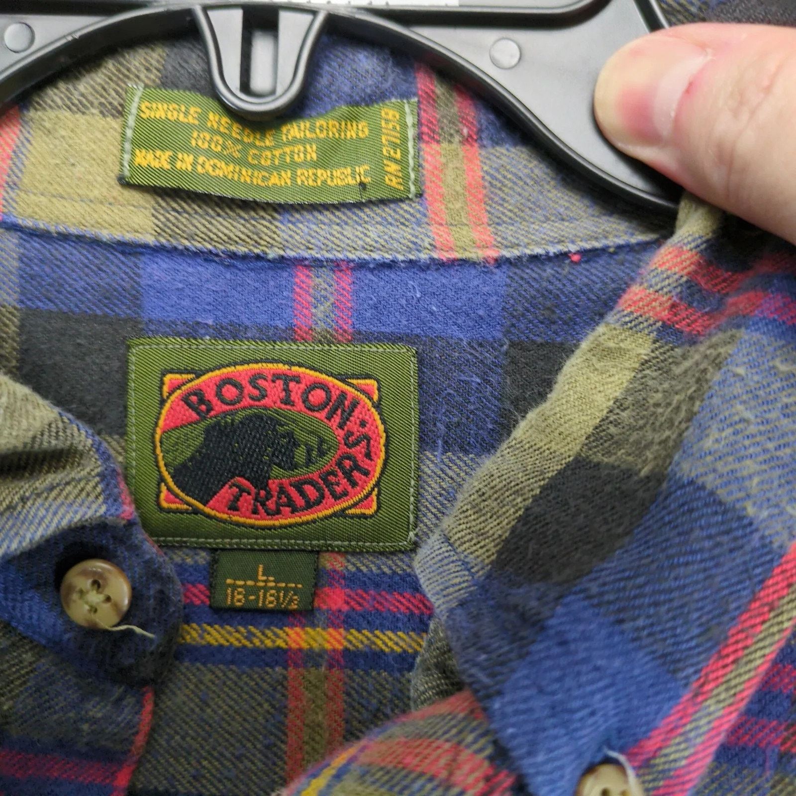 Boston Traders Vtg Boston Traders Plaid Flannel Button Down Shirt Men's L Size US L / EU 52-54 / 3 - 3 Thumbnail