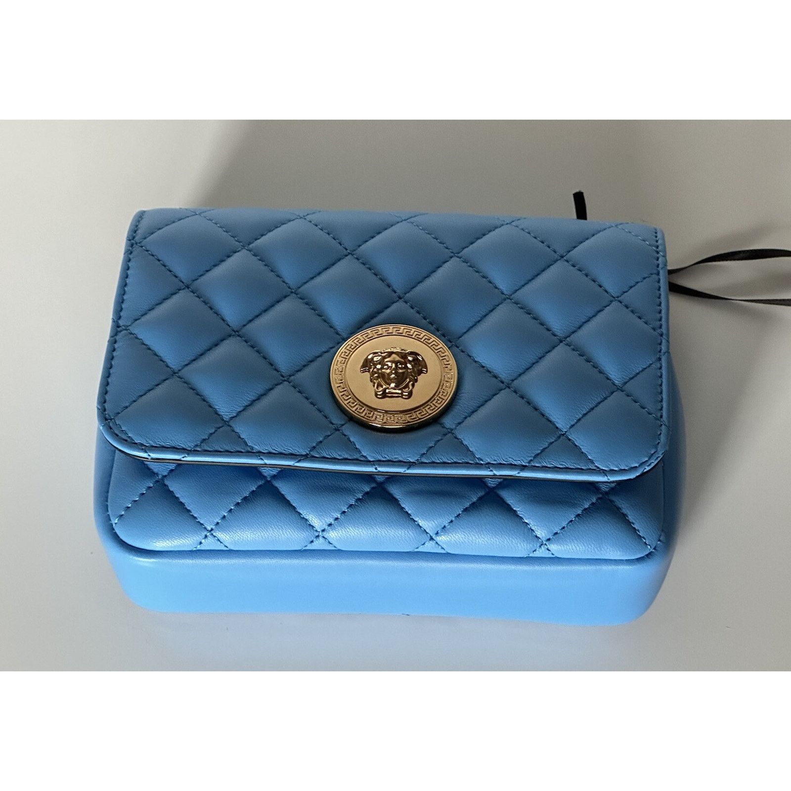 Versace Versace Quilted Leather Blue Small Shoulder Bag DBFI163S Size ONE SIZE - 10 Thumbnail