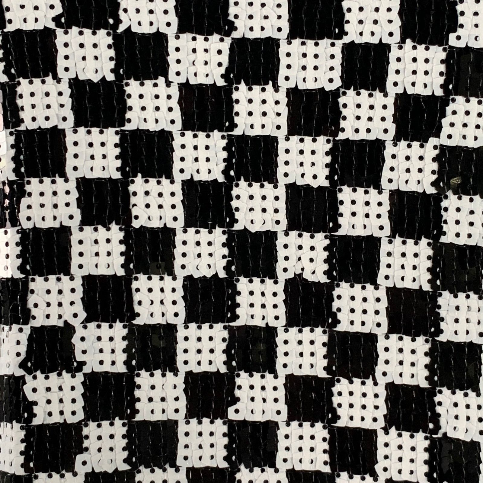 Emporio Armani Size 4 Black White Polyester Blend Sequined Checkered Dress Size S / US 4 / IT 40 - 2 Thumbnail