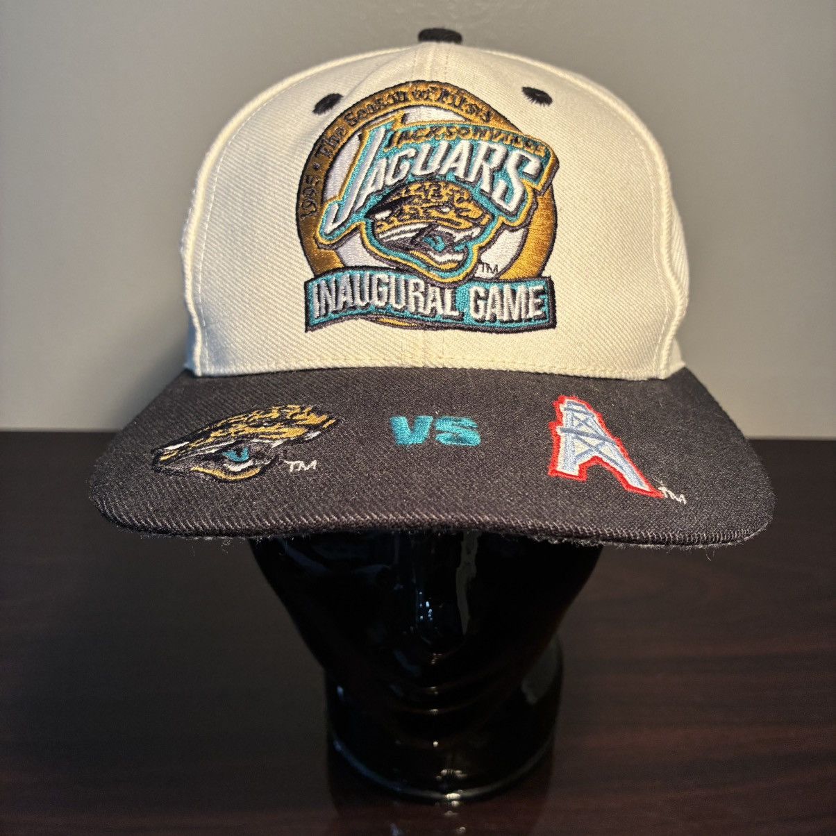 Logo Athletic Jacksonville Jaguars Vs Houston Oilers Inaugural Game Hat Size ONE SIZE - 1 Thumbnail