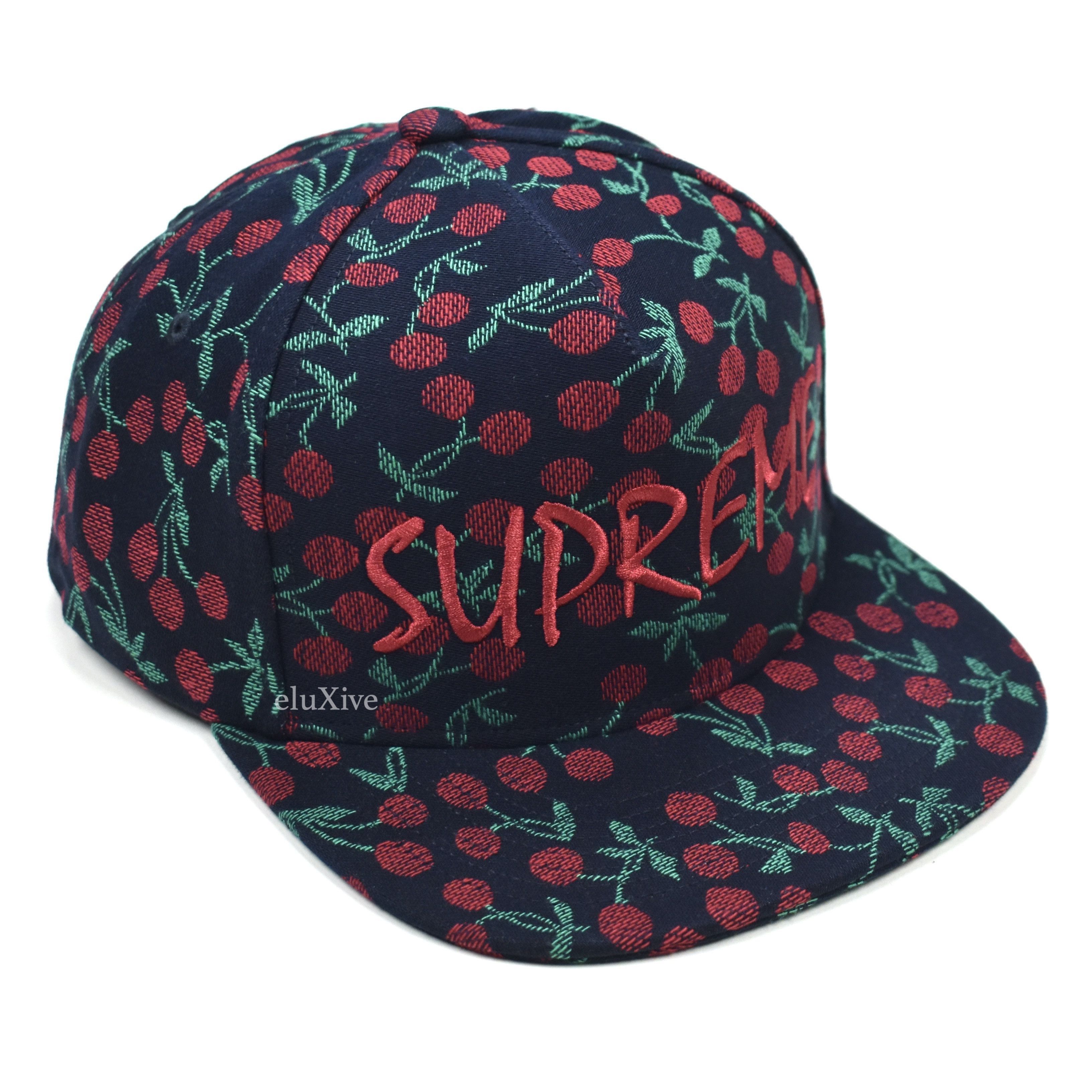 Supreme Supreme Cherries Woven Snapback Hat Indigo Size ONE SIZE - 1 Preview