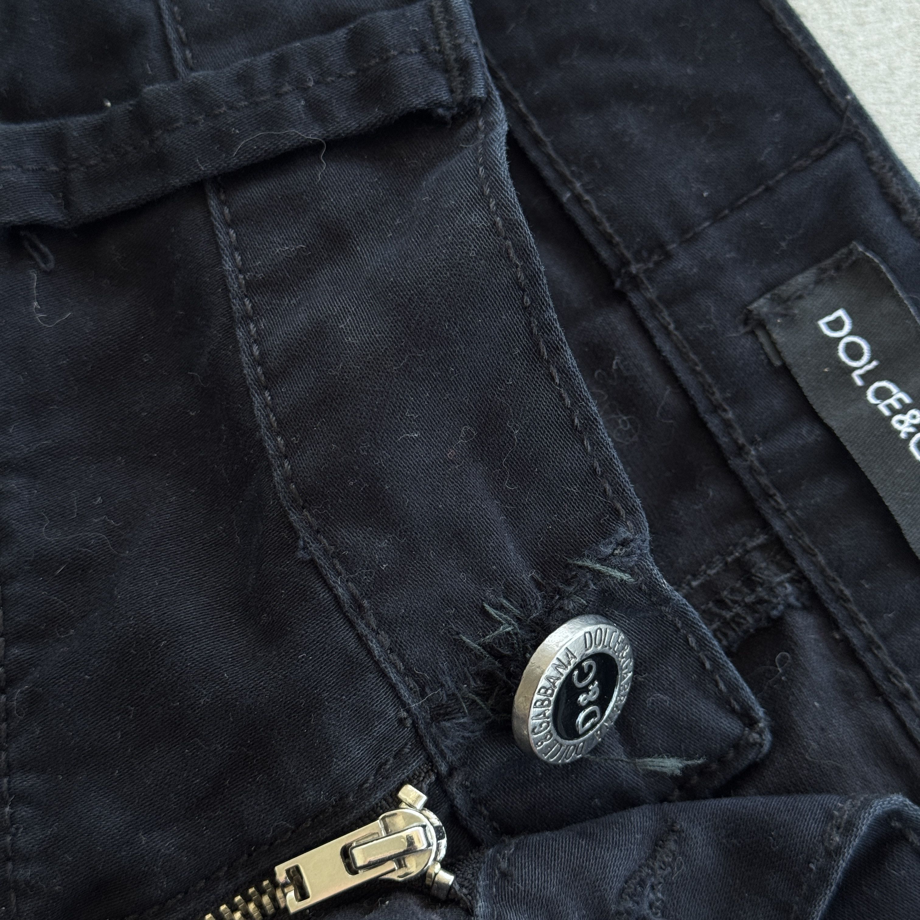 Dolce & Gabbana Dolce & Gabbana Vintage Black Cargo Denim Pants Size 31 Size US 31 - 7 Thumbnail