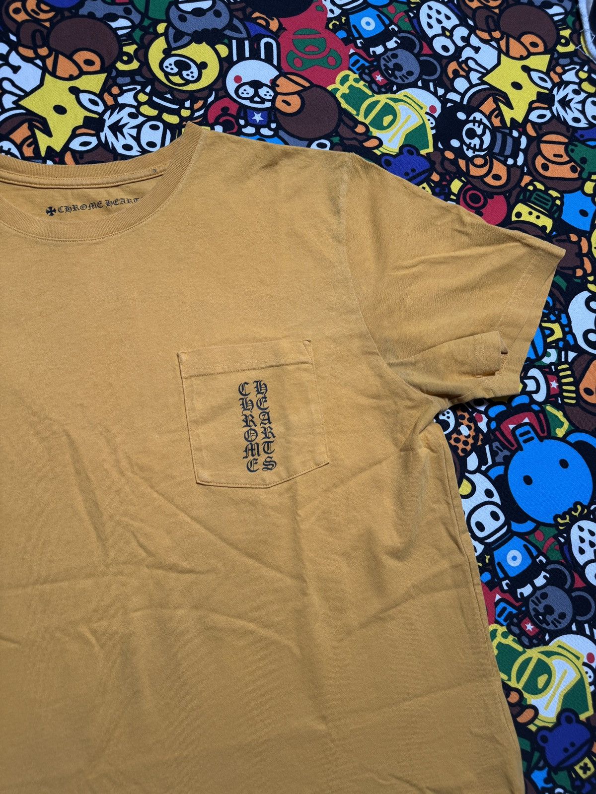 Chrome Hearts Chrome Hearts Mustard Yellow Script Logo Tee Size US L / EU 52-54 / 3 - 3 Thumbnail