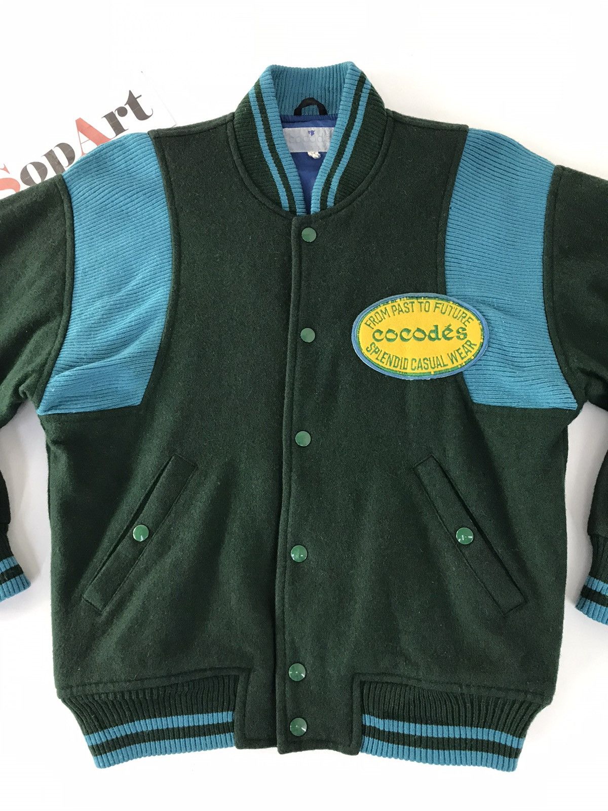 Vintage Vintage Cocodes Varsity Jacket Distressed Green Colour Style Size US M / EU 48-50 / 2 - 3 Thumbnail