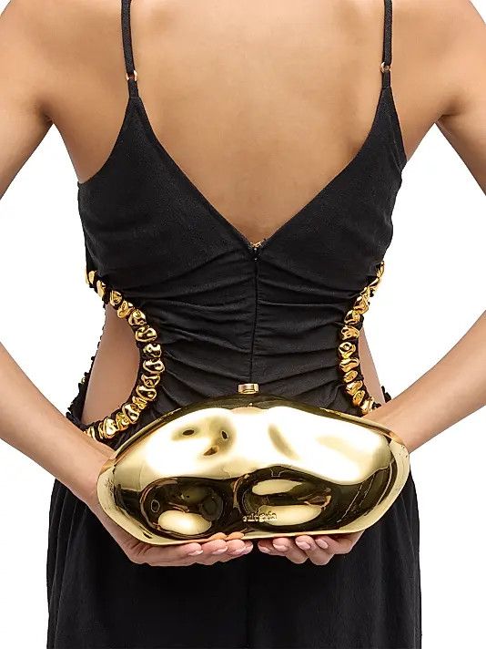 Cult Gaia os11x0326 Size: OS / Caldera Metallic Clutch Bag in Gold Size ONE SIZE - 3 Thumbnail