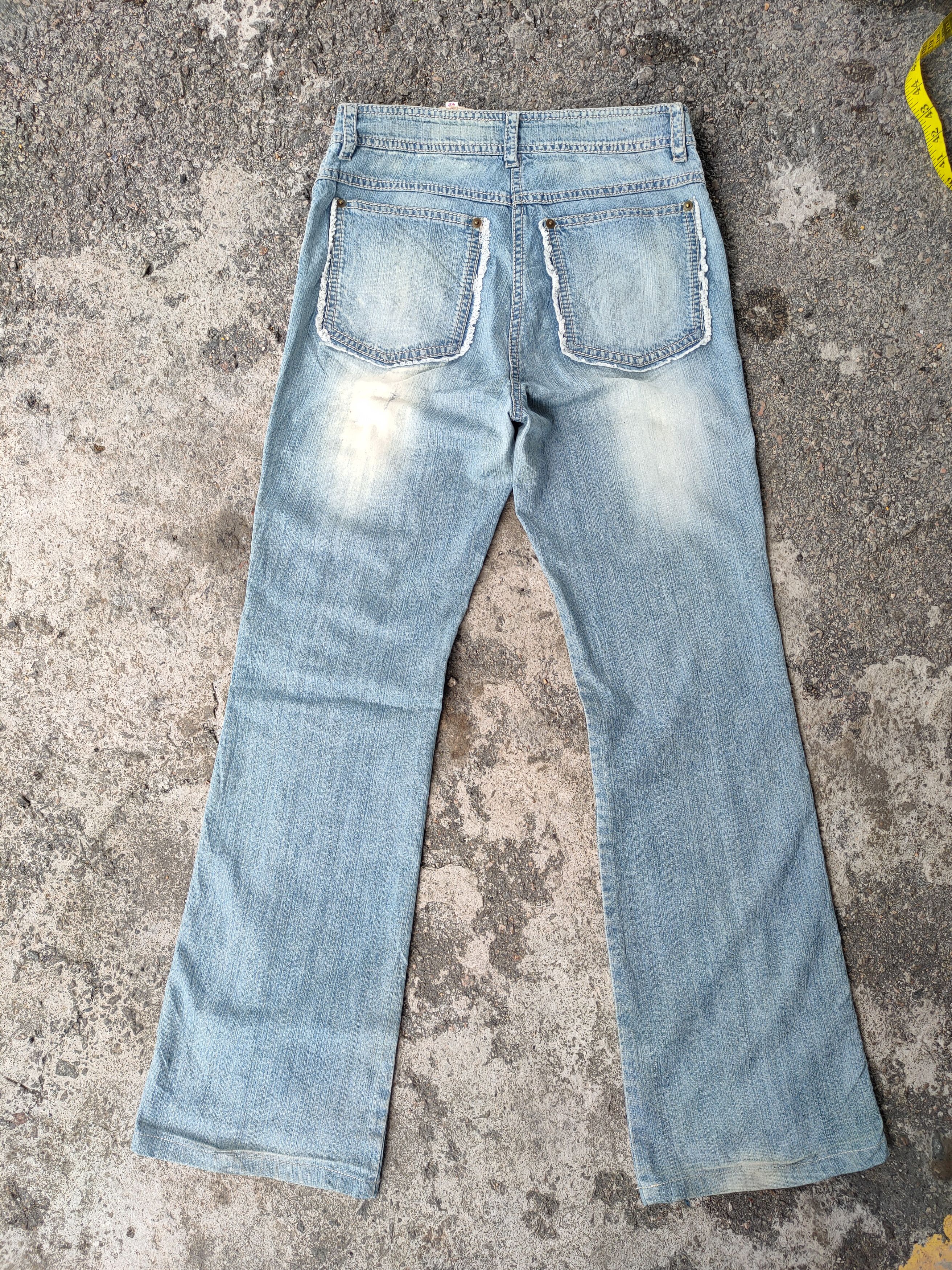 Japanese Brand × Jean × Vintage FLARE VINTAGE ROSS WOMAN FADED RIPPED JEANS DENIM PANTS Size US 28 / EU 44 - 8 Thumbnail