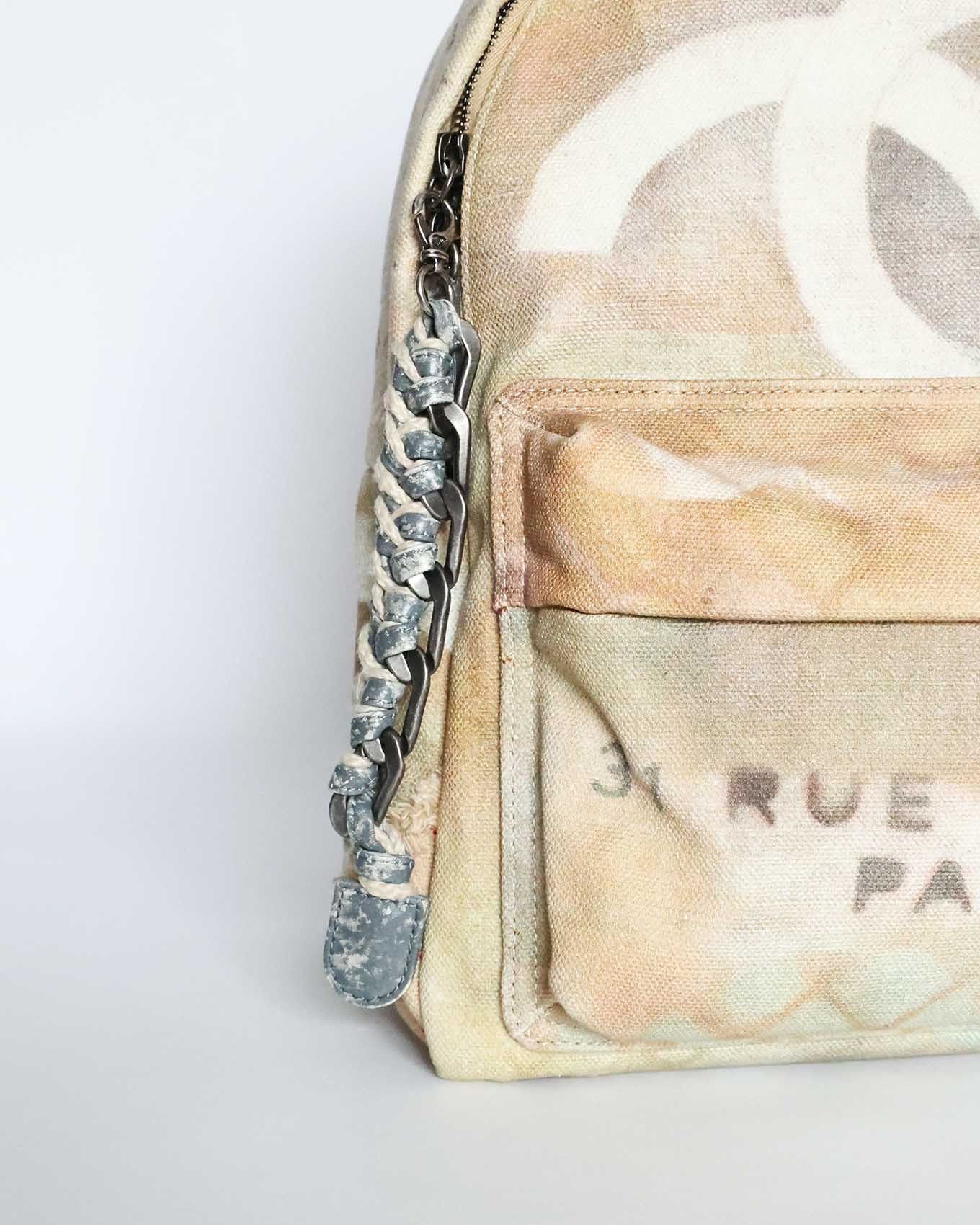 Chanel SS14 Artclass Yellow Canvas Small Graffiti Backpack Size ONE SIZE - 8 Thumbnail