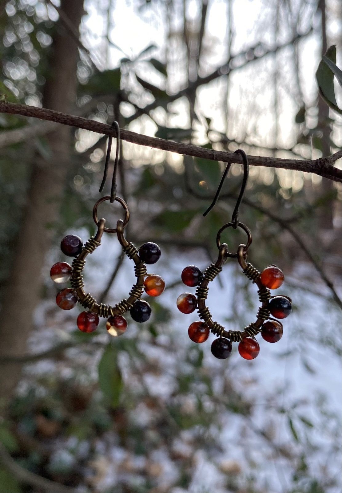 Handmade Dream Agate Hoops Size ONE SIZE - 2 Thumbnail