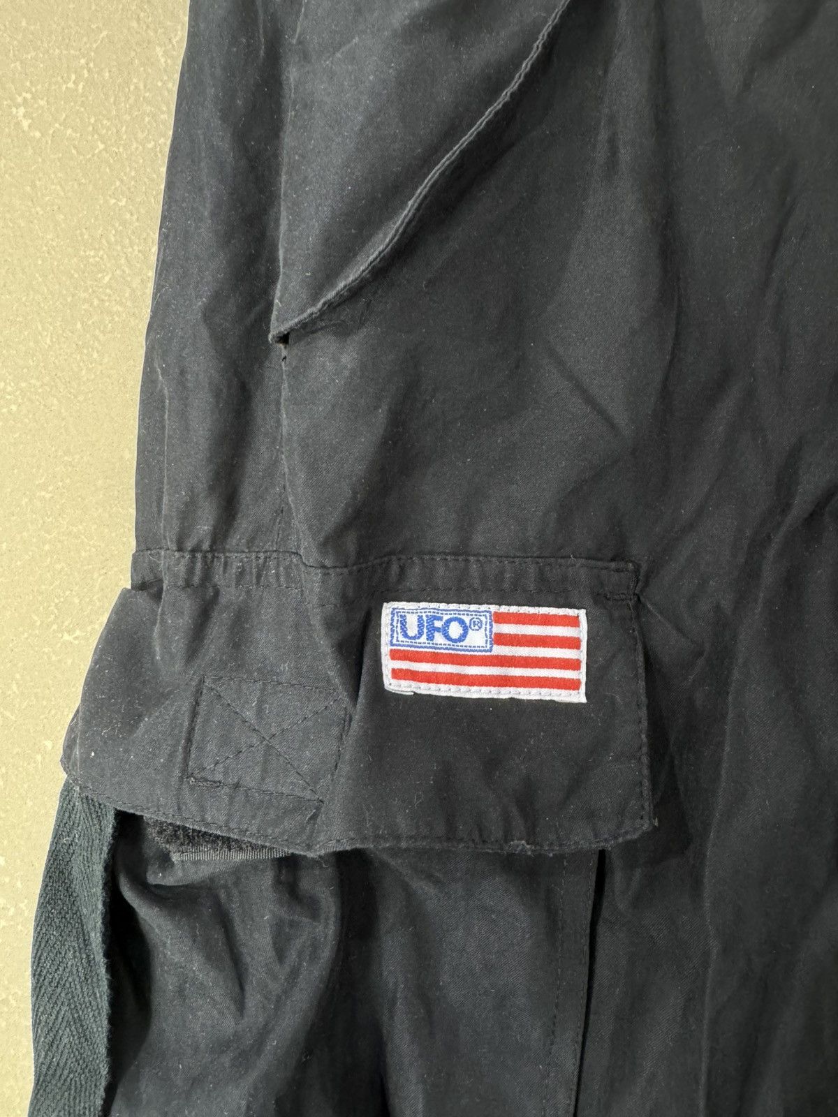 Vintage Y2K UFO USA fire black parachute pants cargo Size US 30 / EU 46 - 4 Thumbnail